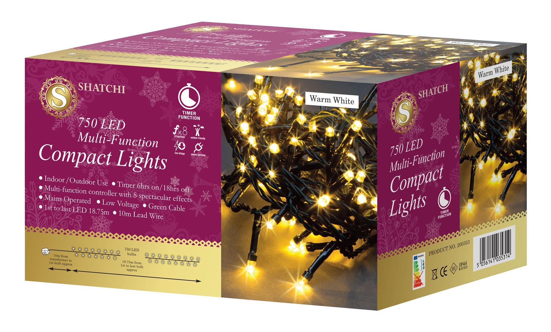 LED Christmas Cluster String Lights Indoor Outdoor Xmas Tree Fairy 500