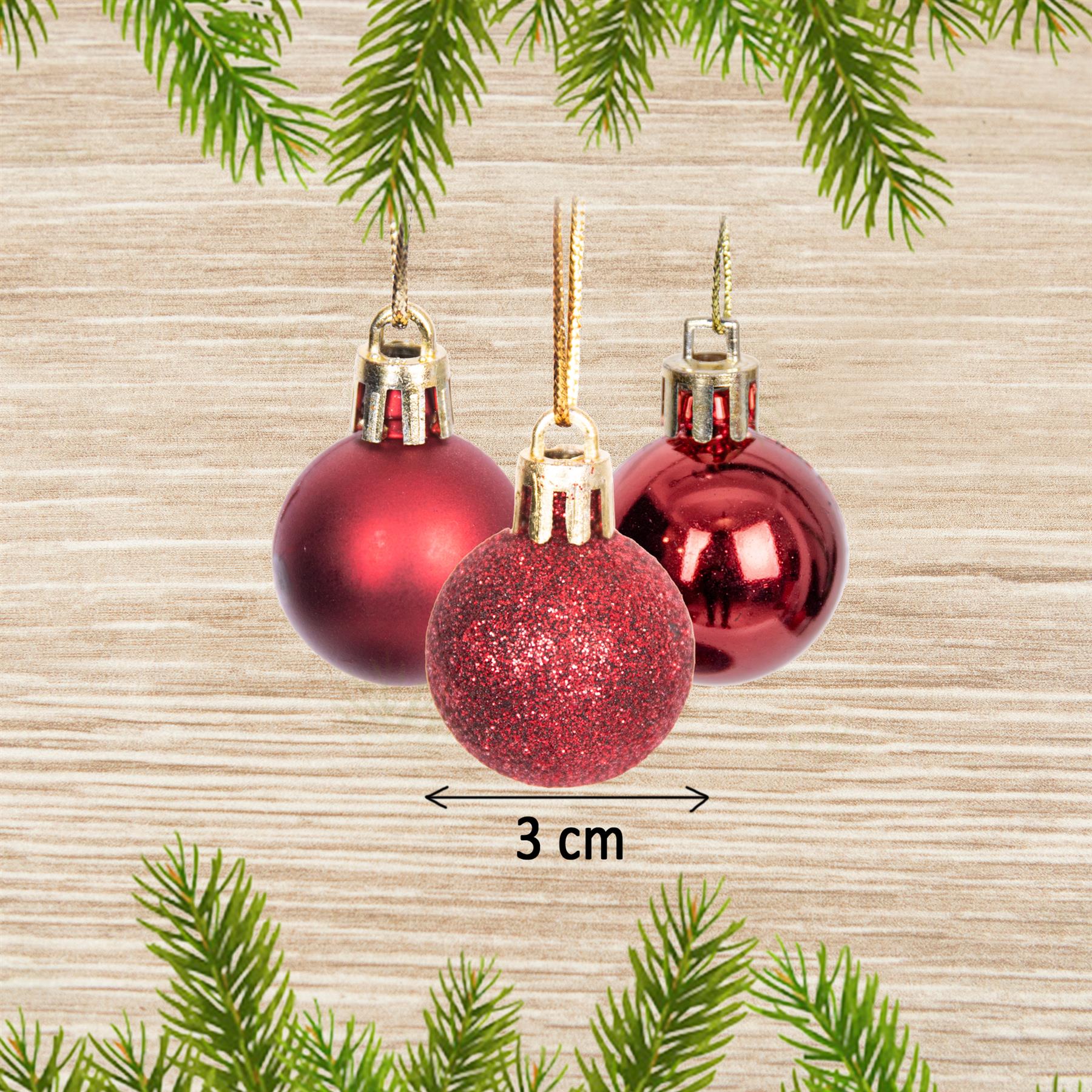 Christmas Baubles Tree Ornament Shiny Glitter Balls Xmas Hanging Decoration 30mm - Picture 37 of 109