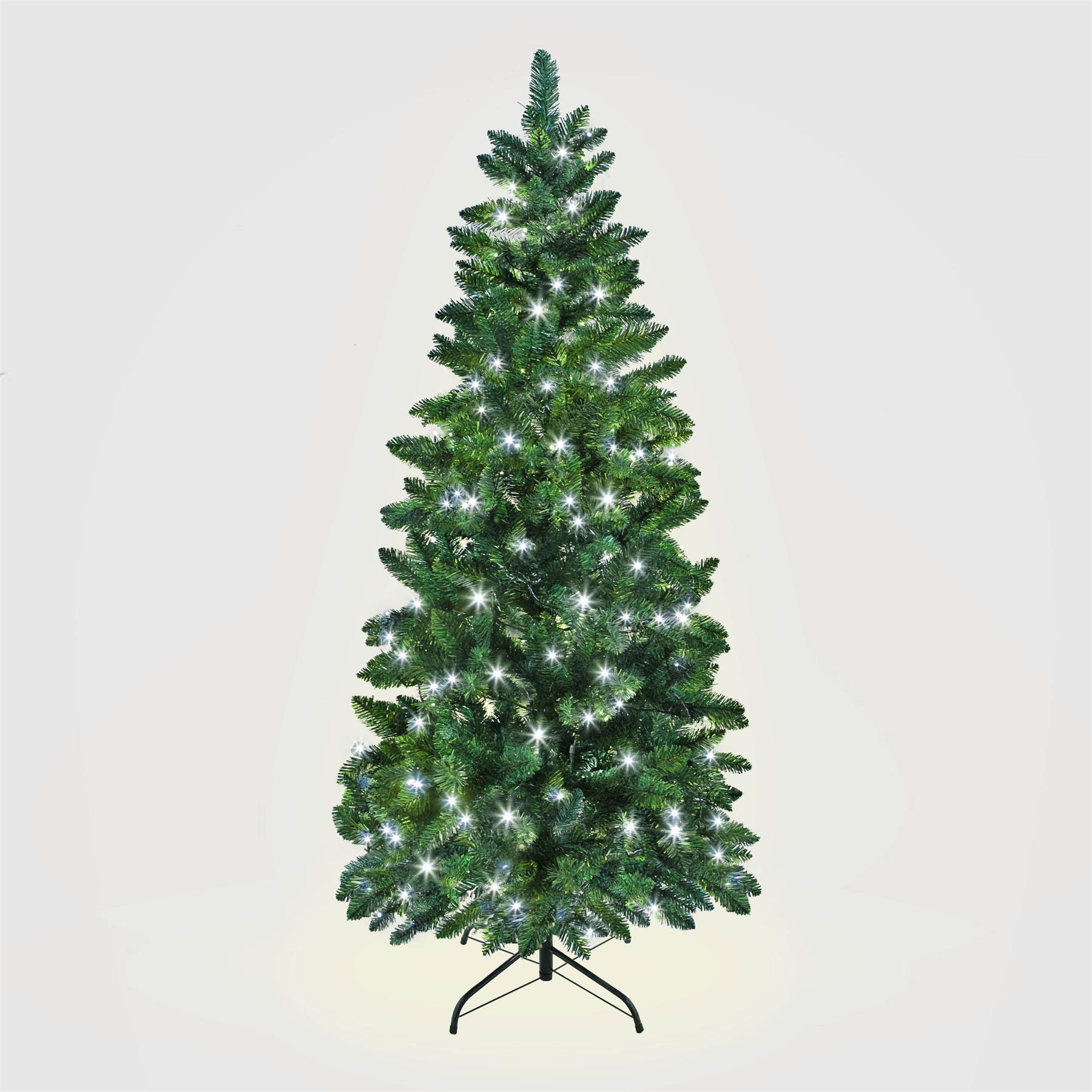 Christmas Tree Pre Lit Slim Pencil Pine Green Artificial Bushy XMAS Decor 4-8FT - Picture 70 of 79