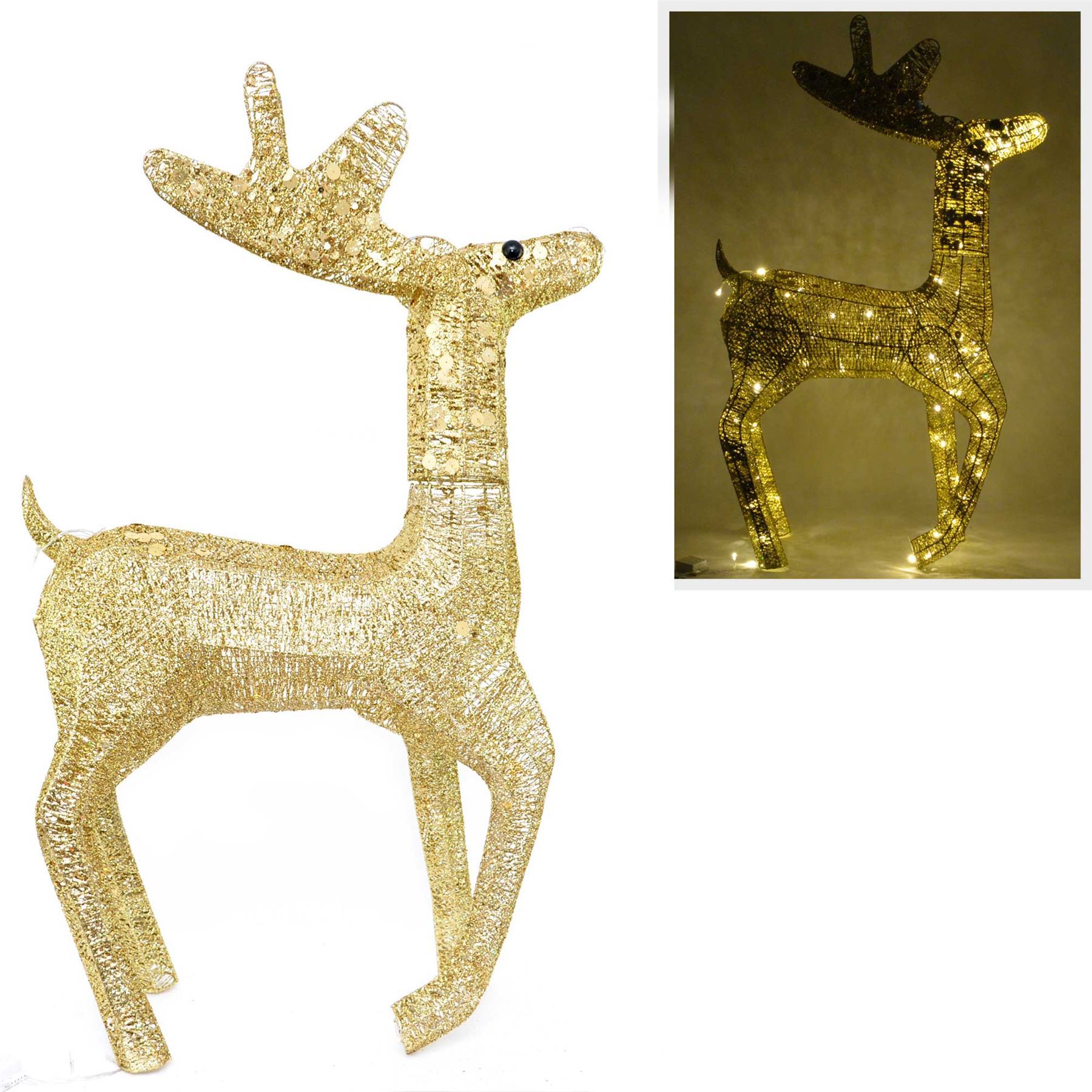 Led Light Up Moving Figure Wire Frame Snowman Reindeer Christmas