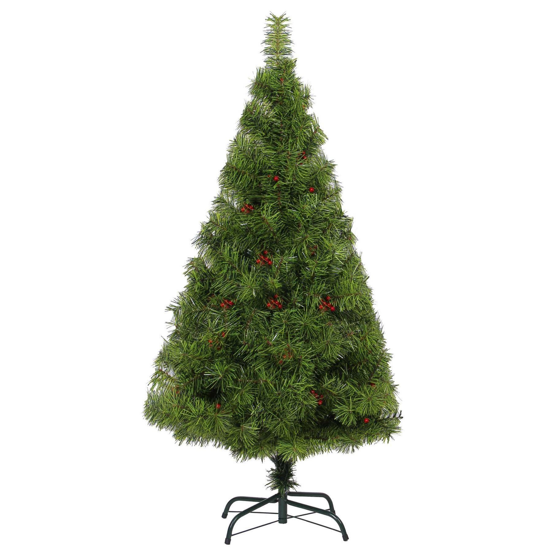 Bushy Green Artificial Christmas Tree Berries Xmas Home Decorations 4ft to 7ft - Picture 12 of 19