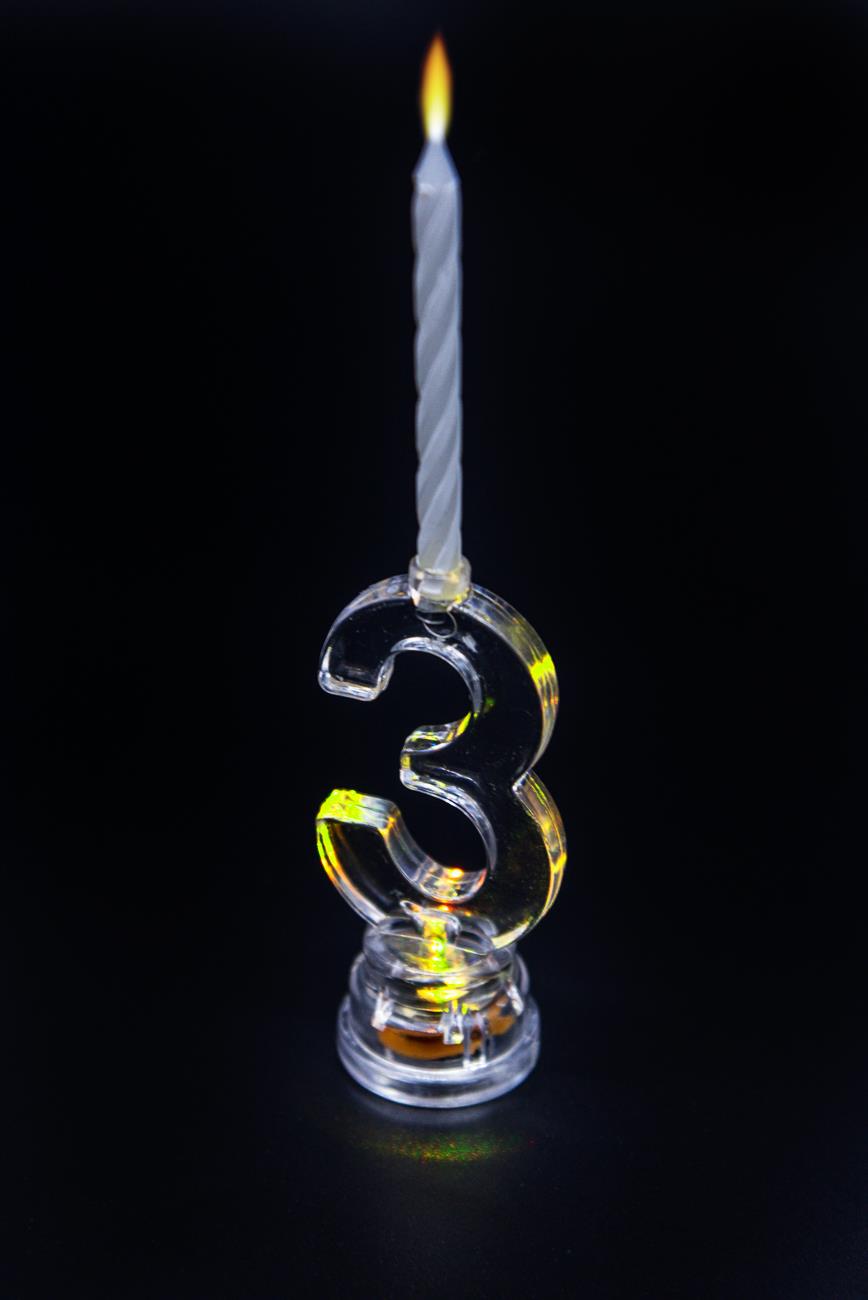Number 0-9 LED Flashing Candle Holders Birthday Anniversary All Age Cake Toppers - Picture 13 of 41
