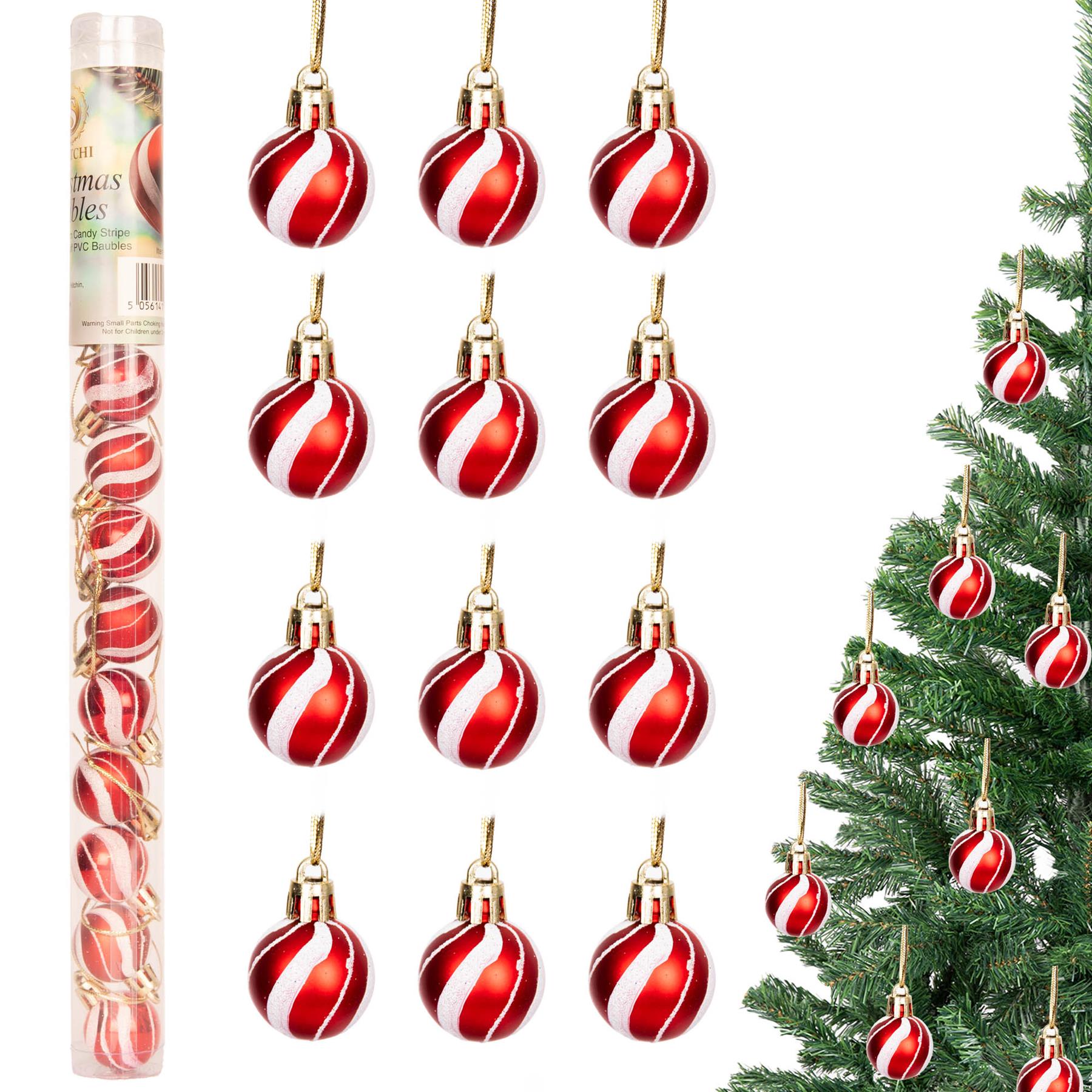 Christmas Baubles Tree Ornament Shiny Glitter Balls Xmas Hanging Decoration 30mm - Picture 13 of 109