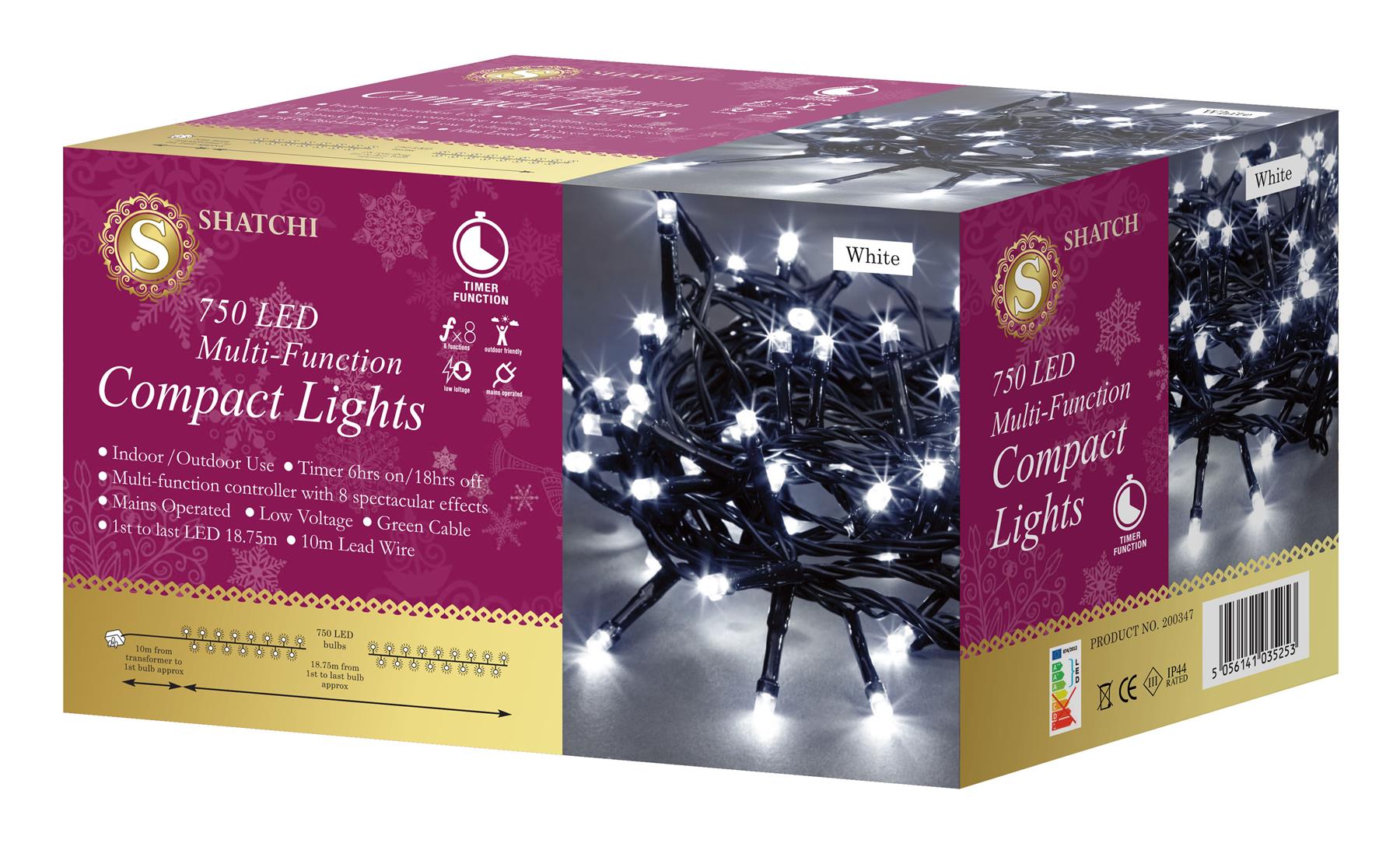 LED Christmas Cluster String Lights Indoor Outdoor Xmas Tree Fairy 500