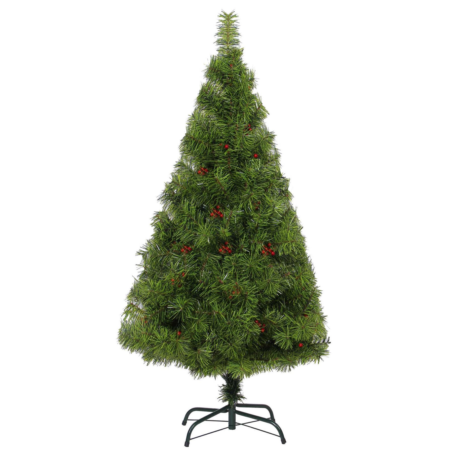 Bushy Green Artificial Christmas Tree Berries Xmas Home Decorations 4ft to 7ft - Picture 8 of 19