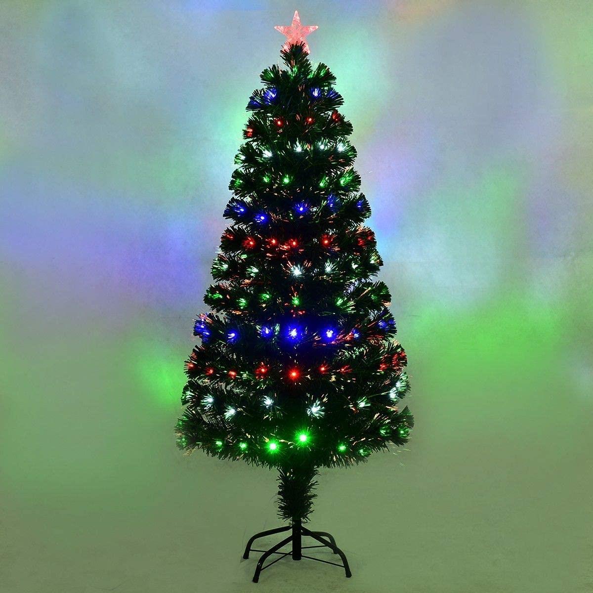 Christmas Tree Pre-Lit Green Fiber Optic LED Light Xmas Home Festive Decor 2-6FT - Picture 27 of 43