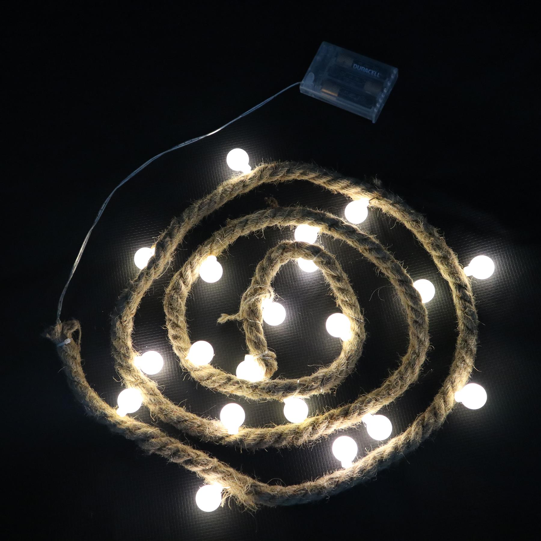 Christmas Rope Lights Silhouette Warm White LED Hemp Jute Wall Window Decoration - Picture 9 of 54