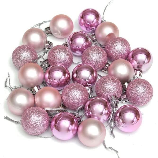 Christmas Baubles Tree Ornament Shiny Glitter Balls Xmas Hanging Decoration 30mm - Picture 66 of 109