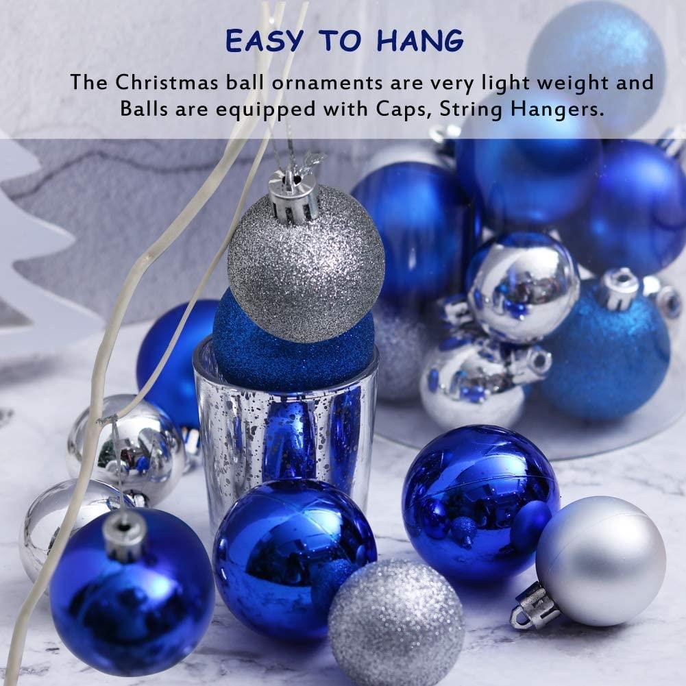 Christmas Baubles Tree Ornament Shiny Glitter Balls Xmas Hanging Decoration 30mm - Picture 11 of 109