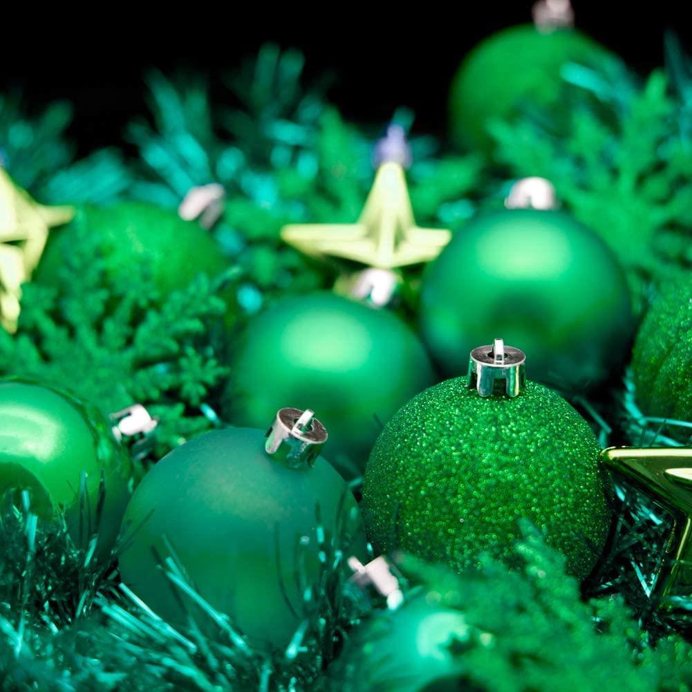 Christmas Baubles Tree Ornament Shiny Glitter Balls Xmas Hanging Decoration 30mm - Picture 40 of 109