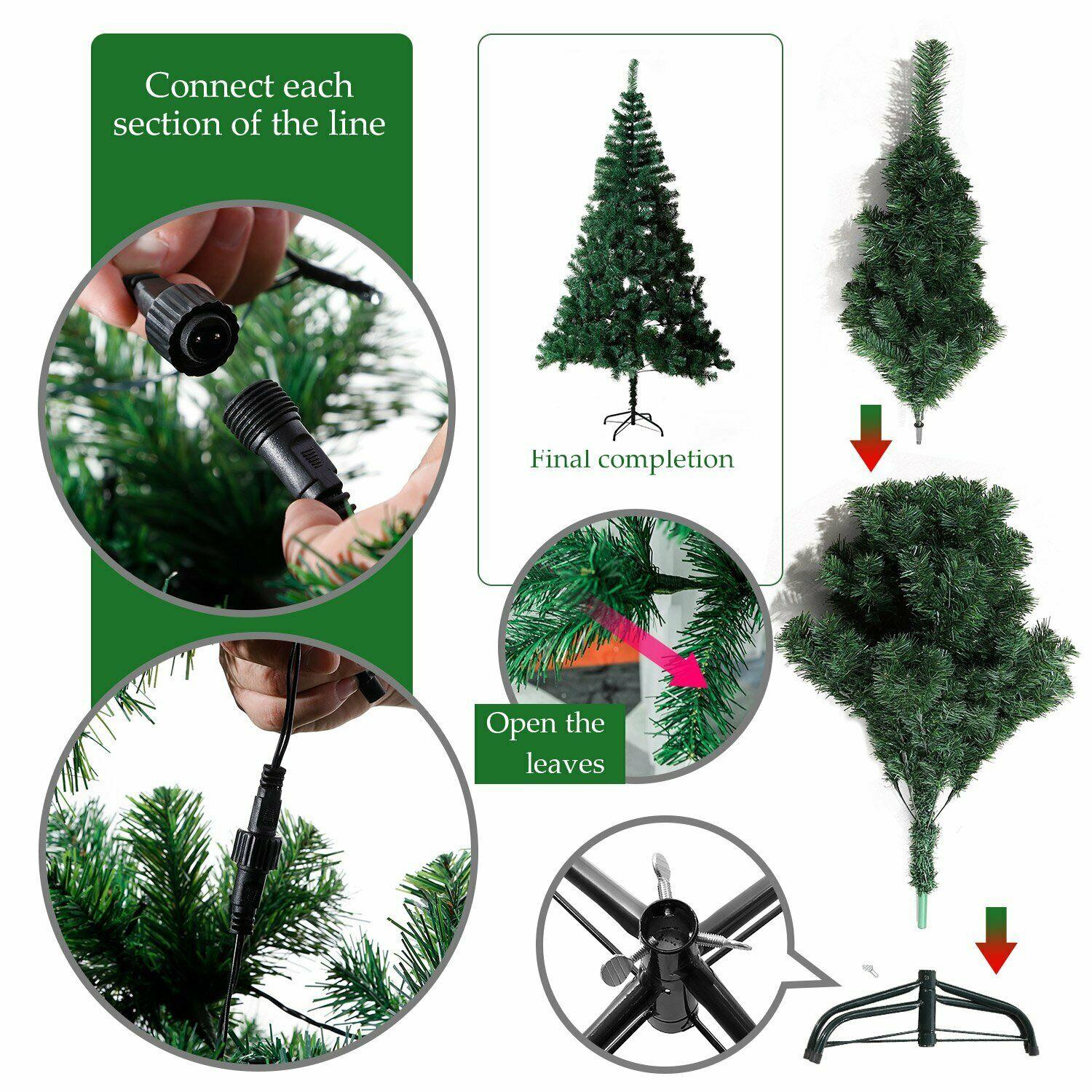 White Christmas Tree Pre-Lit LED Light Bushy Pine Outdoor XMAS Home Decor 4-12FT 2