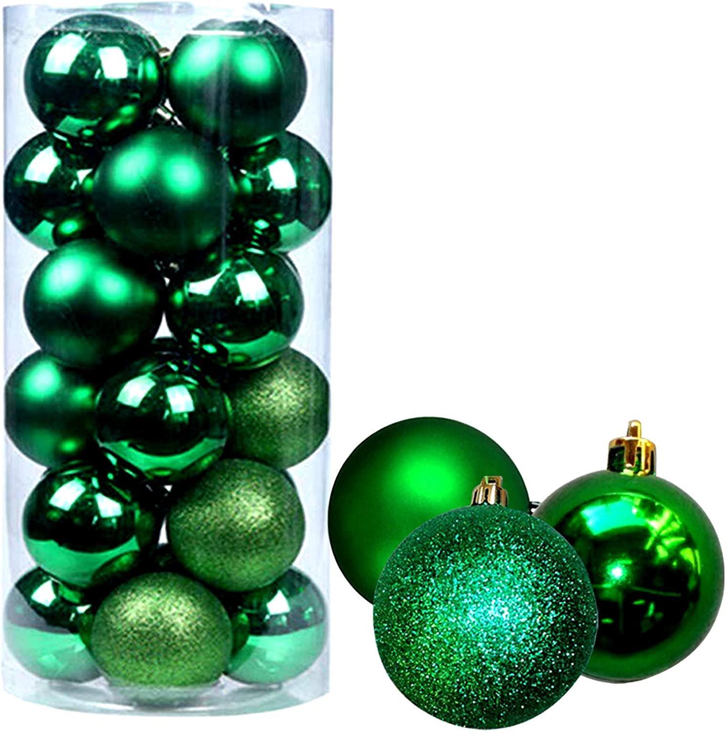 Christmas Baubles Tree Ornament Shiny Glitter Balls Xmas Hanging Decoration 30mm - Picture 39 of 109
