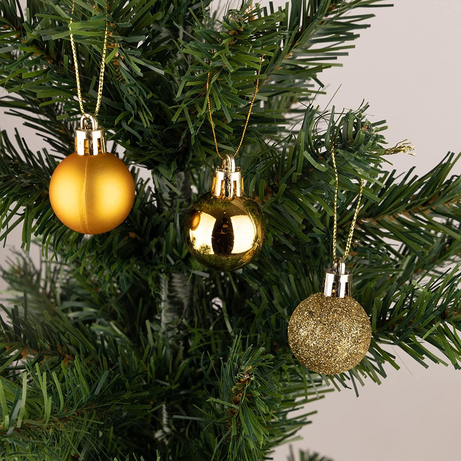 Christmas Baubles Tree Ornament Shiny Glitter Balls Xmas Hanging Decoration 30mm - Picture 49 of 109