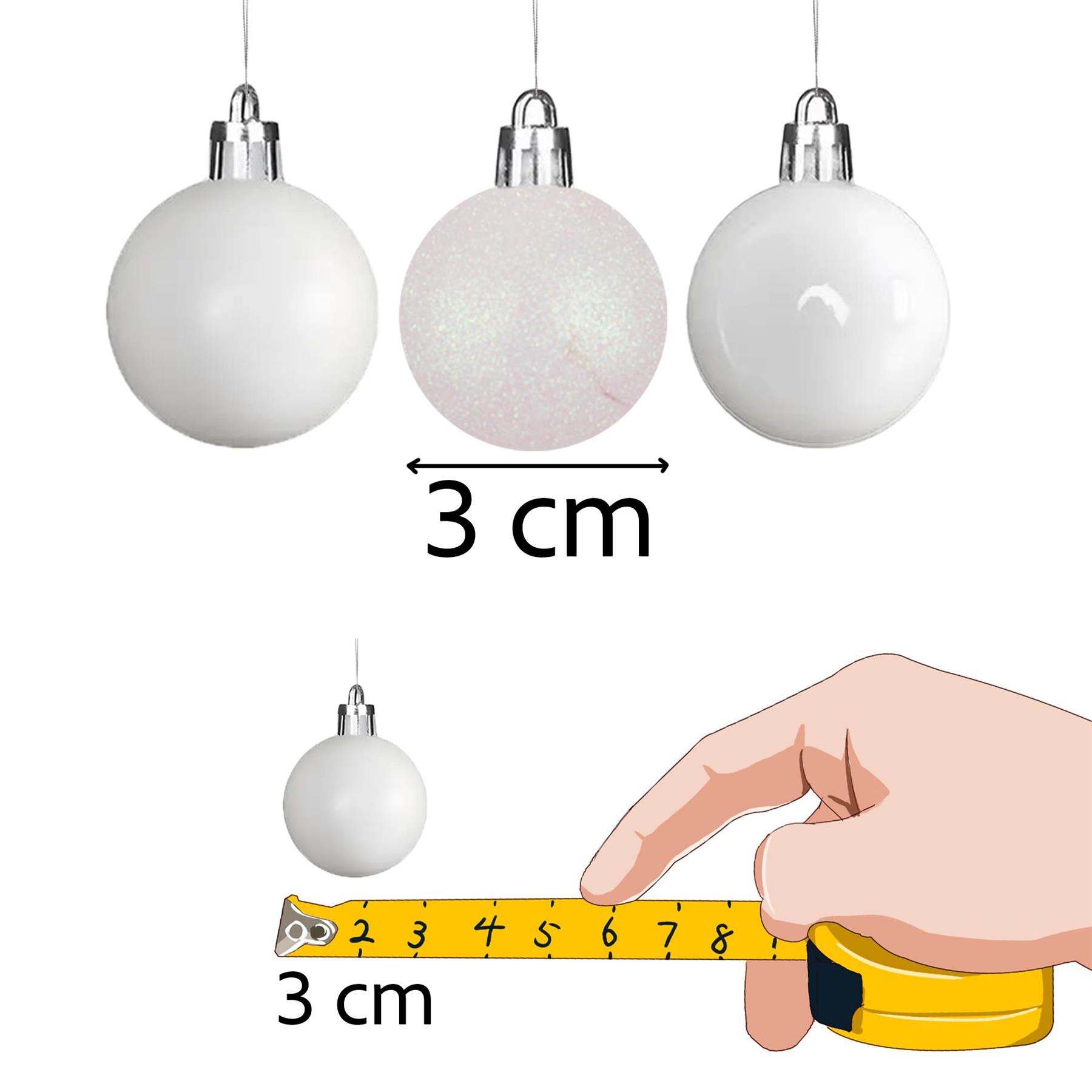 Christmas Baubles Tree Ornament Shiny Glitter Balls Xmas Hanging Decoration 30mm - Picture 105 of 109