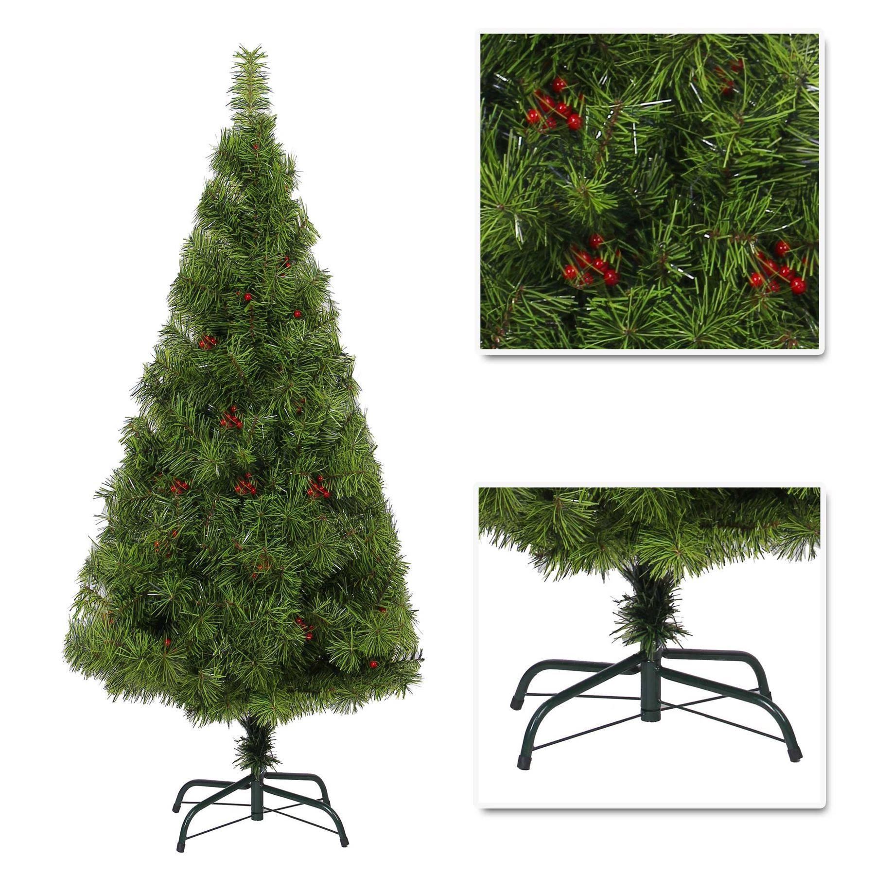 Bushy Green Artificial Christmas Tree Berries Xmas Home Decorations 4ft to 7ft - Picture 18 of 19