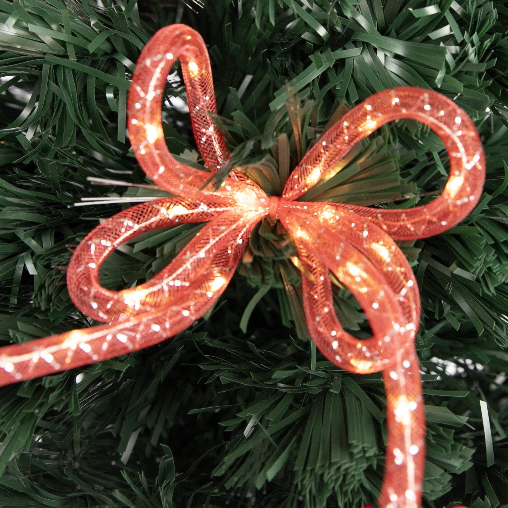 2-6FT Fibre Optic Christmas Tree Pre-Lit Bushy LED Ribbon-Bows Xmas Home Decor - Picture 24 of 29