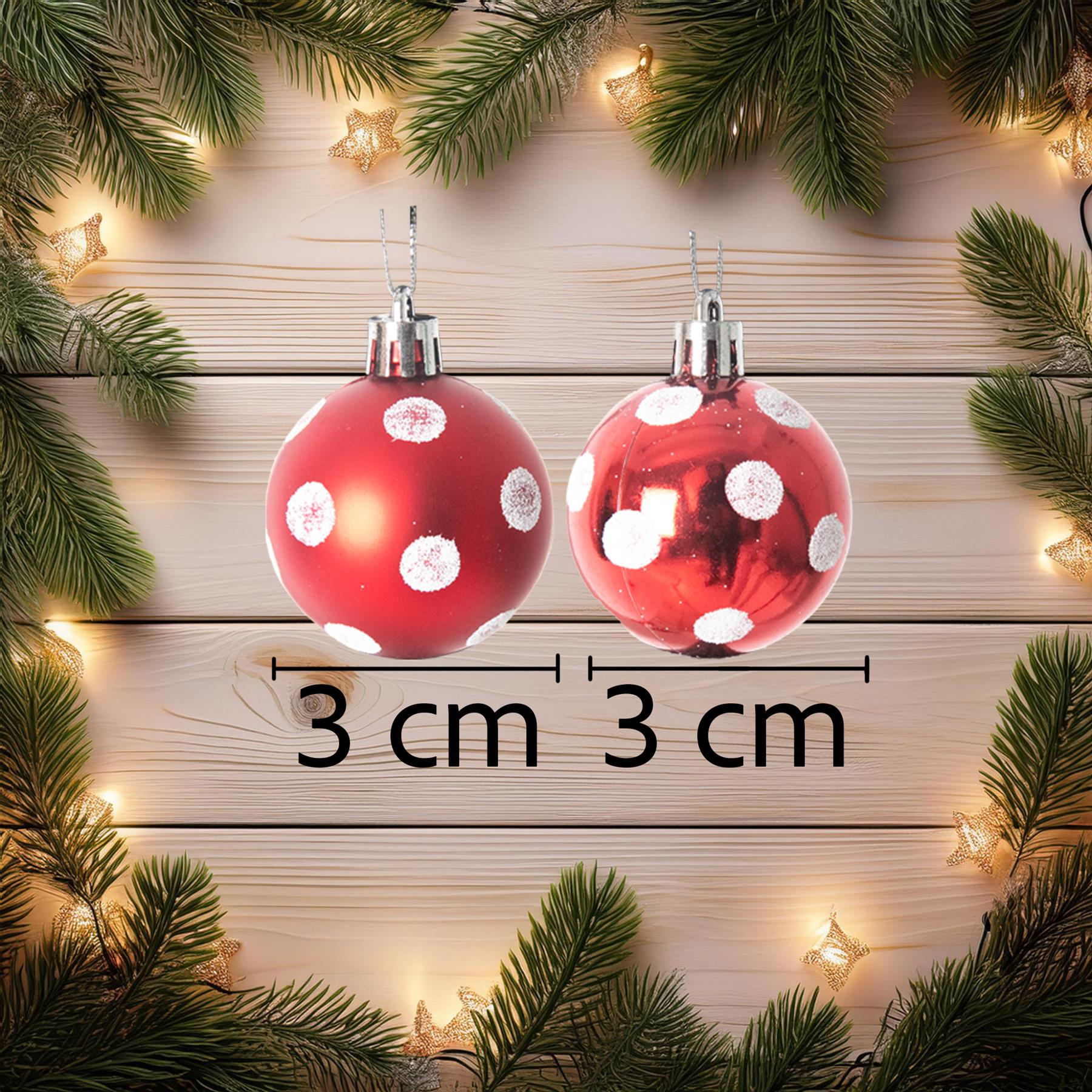 Christmas Baubles Tree Ornament Shiny Glitter Balls Xmas Hanging Decoration 30mm - Picture 75 of 109