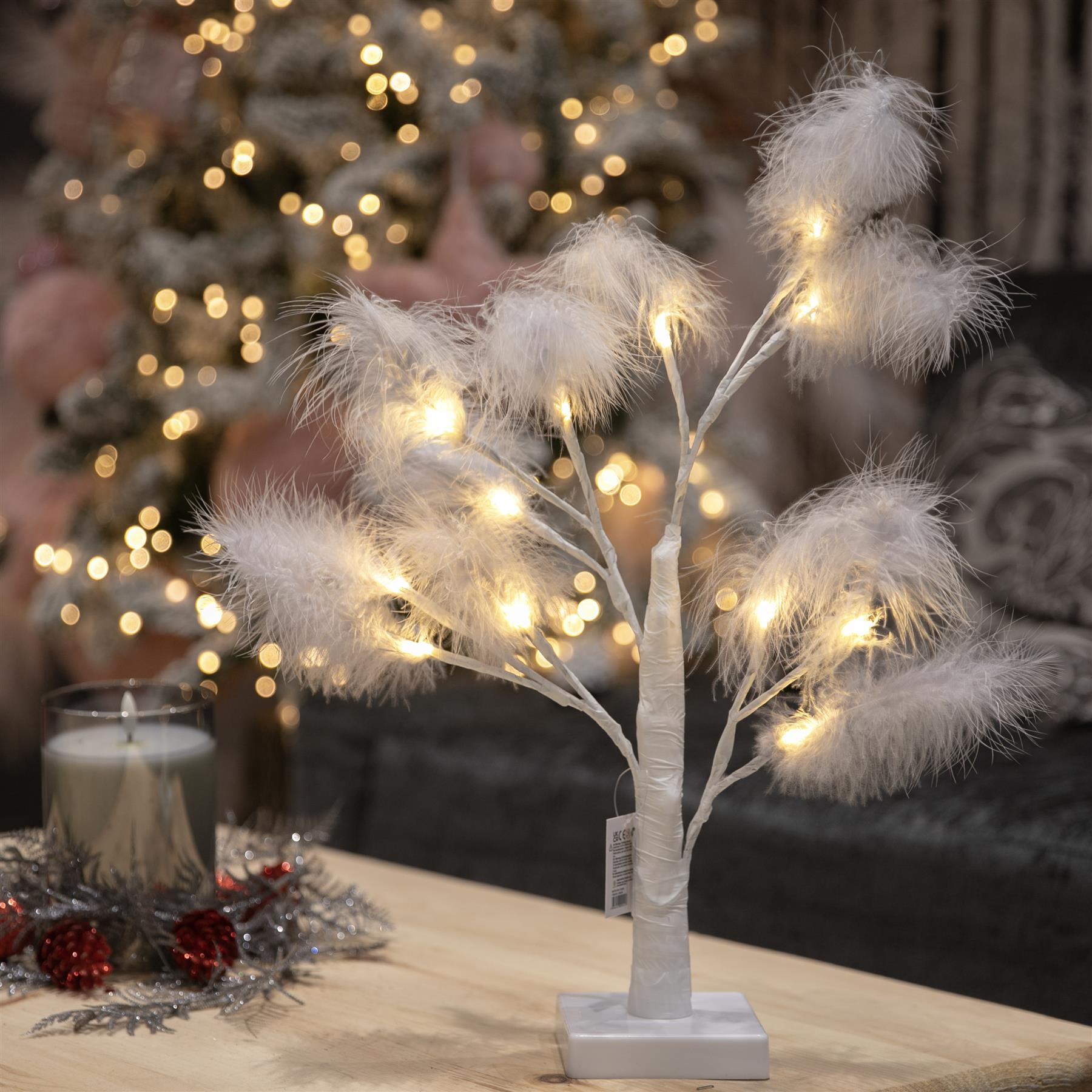 Artificial Pampas Tree Flower Christmas Table Decor Boho Wedding LED Lights B/O - Picture 15 of 73