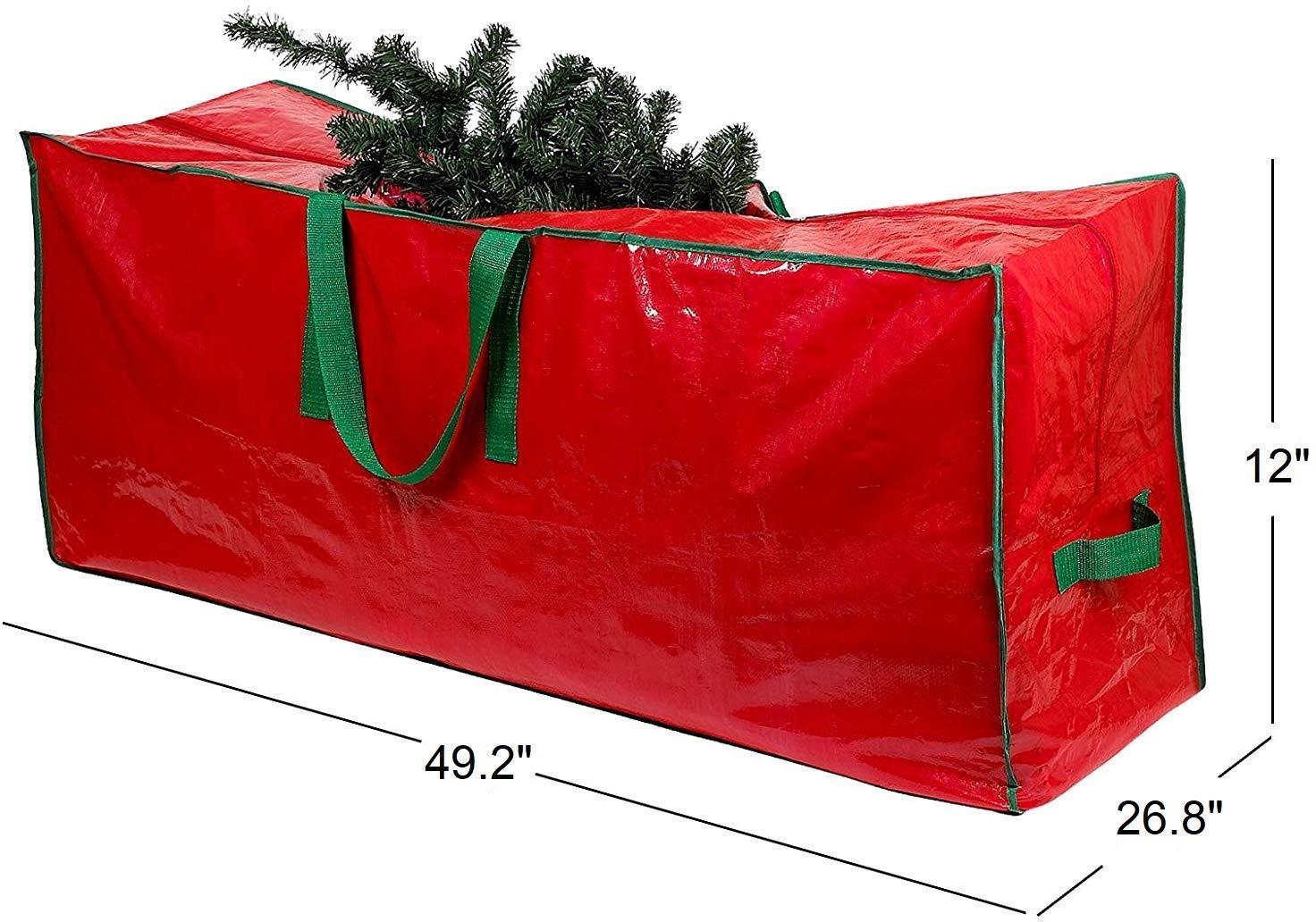 Christmas zip up storage bag xmas gift wrap organiser bag tree cover sack decor Christmas Xmas Storage Zip Bags For Tree Decorations Lights Garland With Handles | eBay