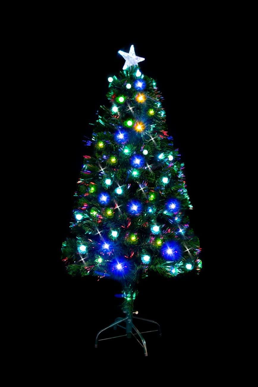 Christmas Tree Pre-Lit Fiber Optic Pine LED Lights Xmas Home Decor Berries 2-6FT - Picture 41 of 48