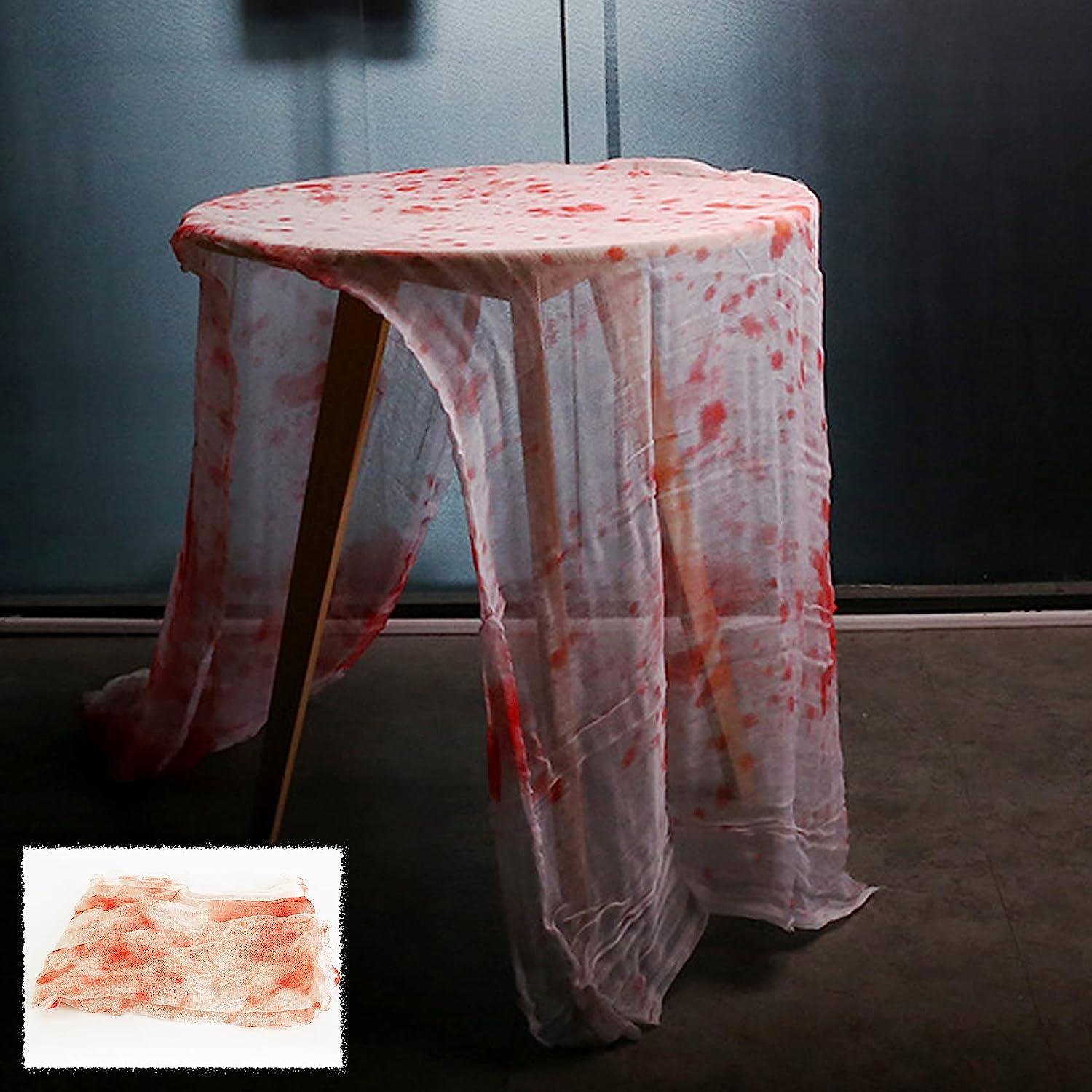 Halloween Creepy Table Cover Blood-Stained Cloth Fabric Scary Hunted House Decor - Picture 6 of 45