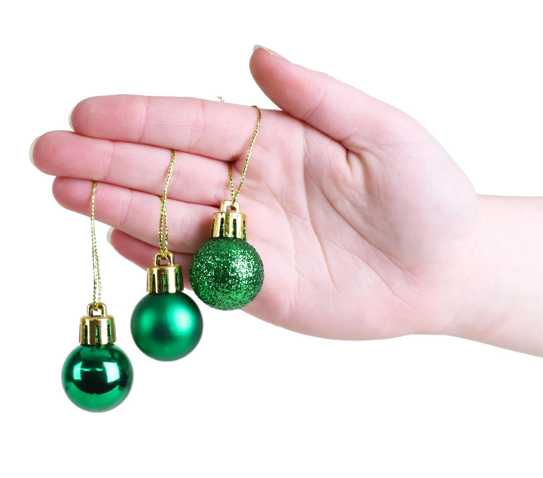 Christmas Baubles Tree Ornament Shiny Glitter Balls Xmas Hanging Decoration 30mm - Picture 43 of 109