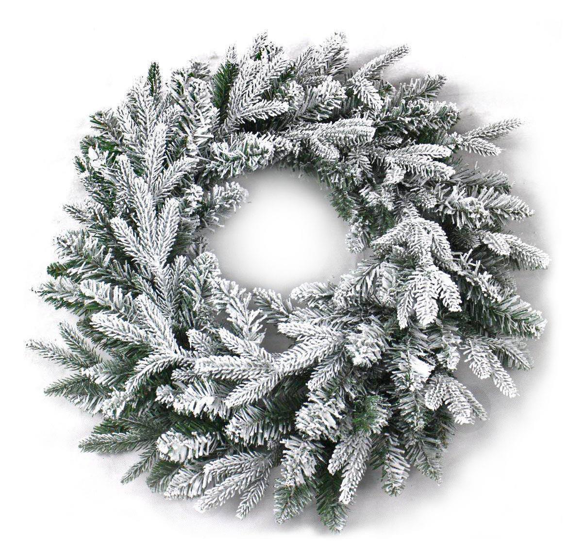 Pre Lit Christmas Wreaths Snow Flocked LED Hanging Wall Door Xmas Home Decor - Picture 19 of 31