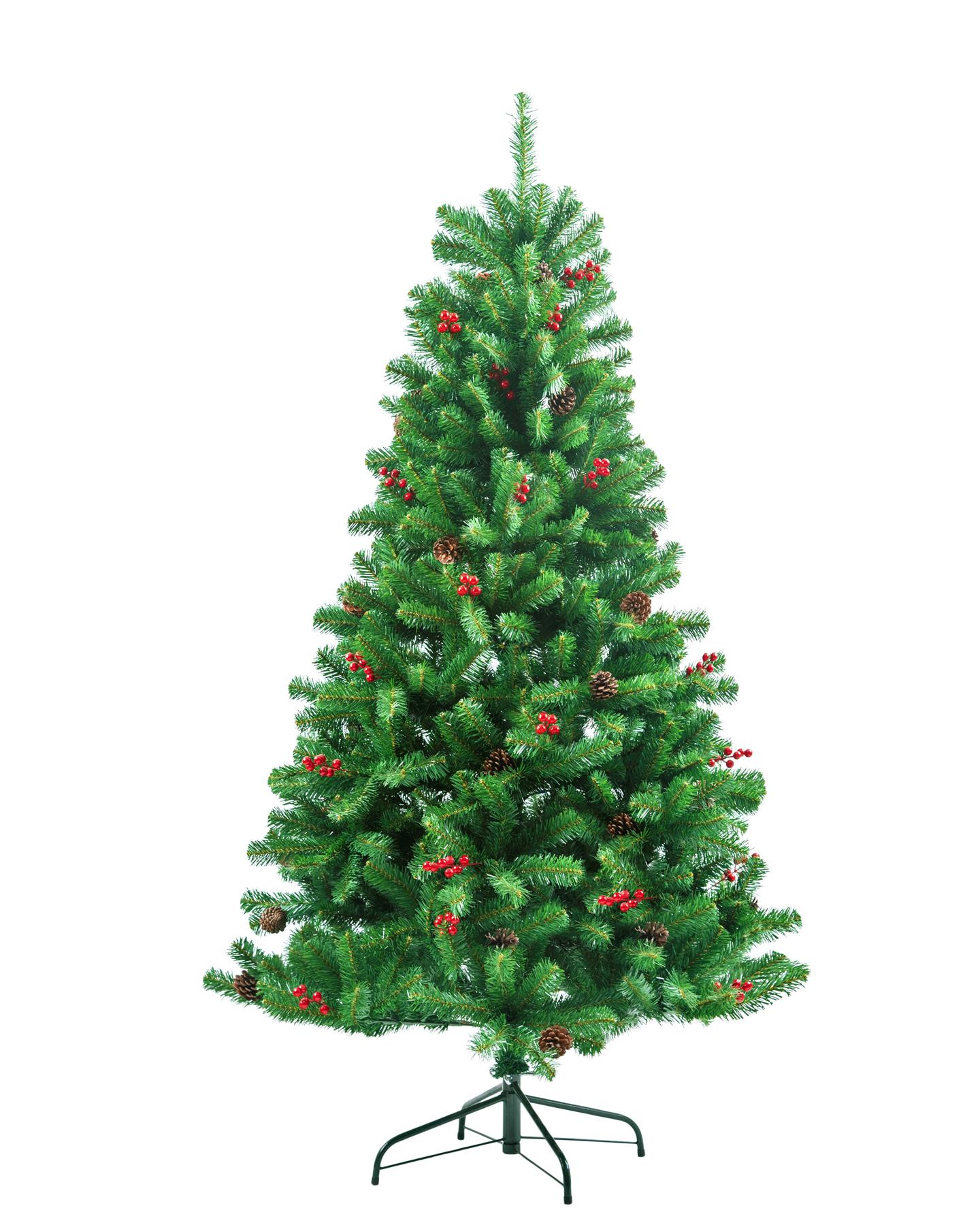 Christmas Tree Pre Lit Bushy LED Lights Artificial Berries Pine Cone Xmas Decor - Picture 19 of 37