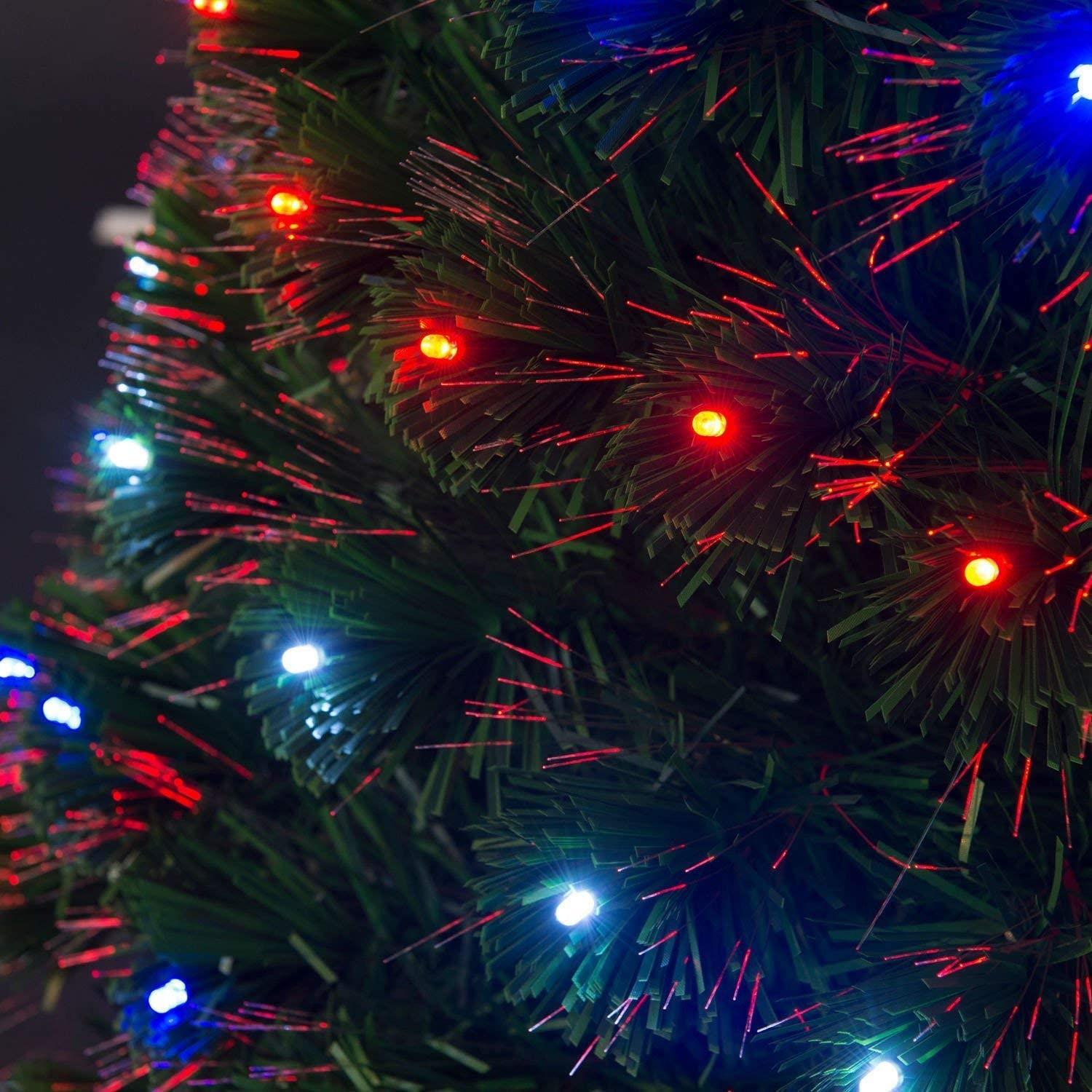 Christmas Tree Pre-Lit Green Fiber Optic LED Light Xmas Home Festive Decor 2-6FT - Picture 43 of 43