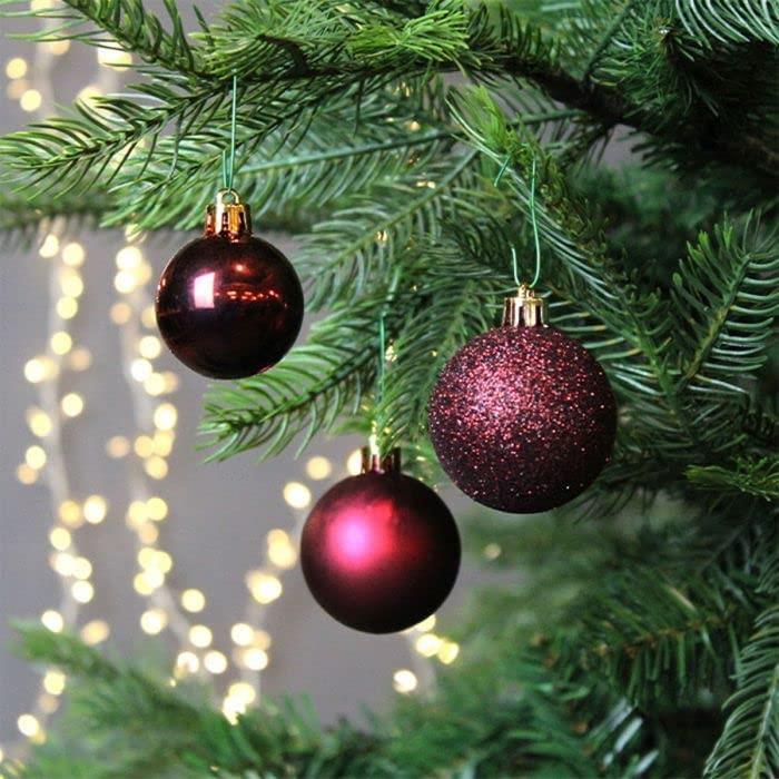 Christmas Baubles Tree Ornament Shiny Glitter Balls Xmas Hanging Decoration 30mm - Picture 4 of 109