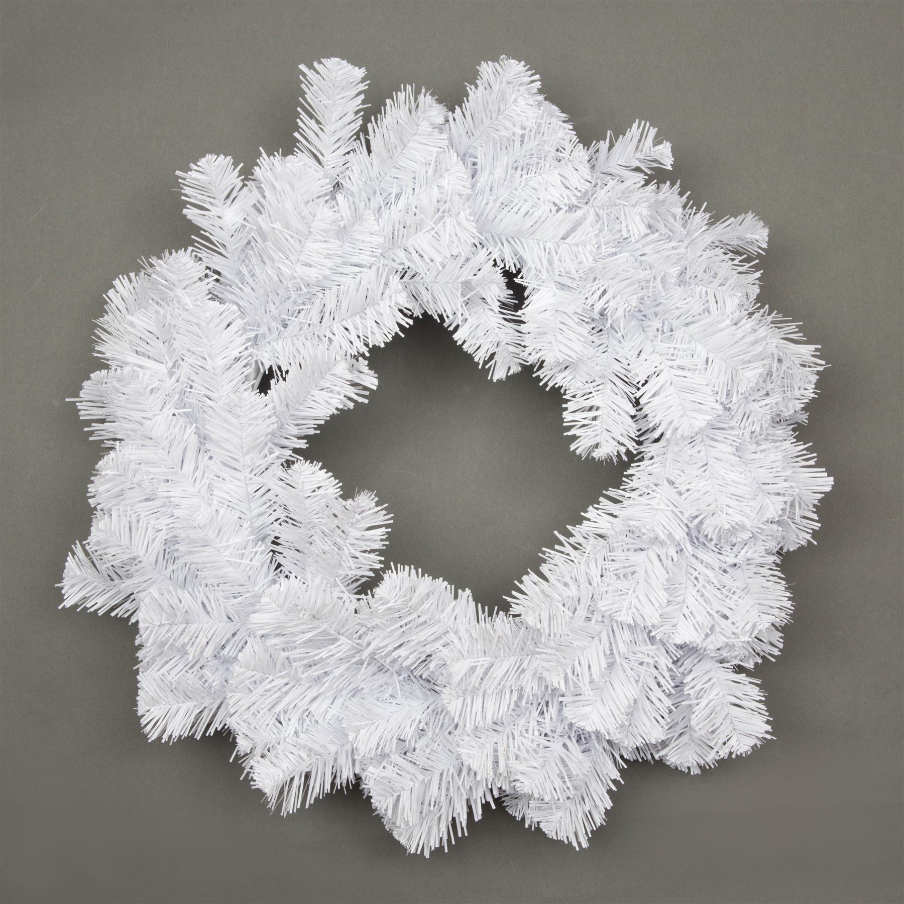 Pre Lit Christmas Wreaths Snow Flocked LED Hanging Wall Door Xmas Home Decor - Picture 25 of 31