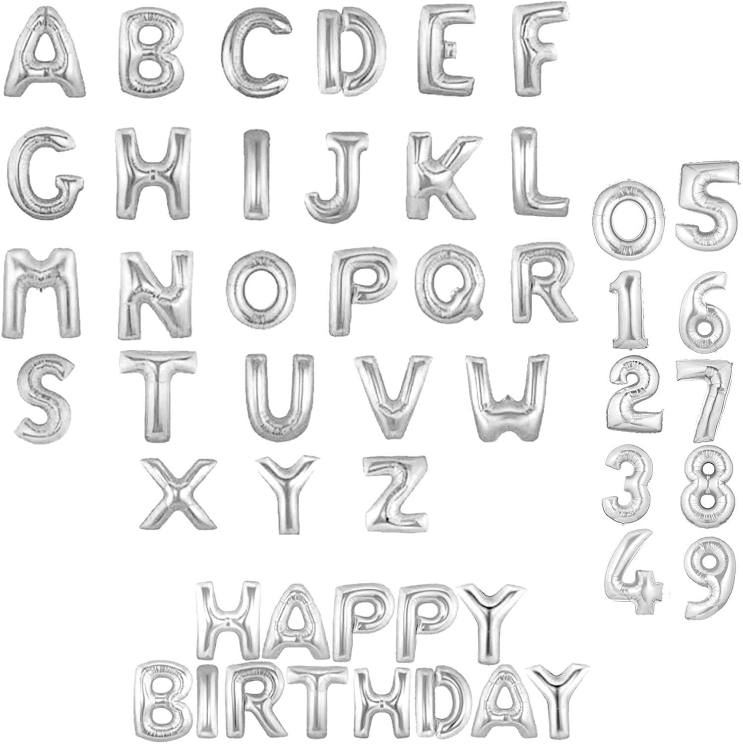 Silver Giant Letter A-Z Foil Balloons Inflatable Birthday Party Wedding Decor - Picture 70 of 108