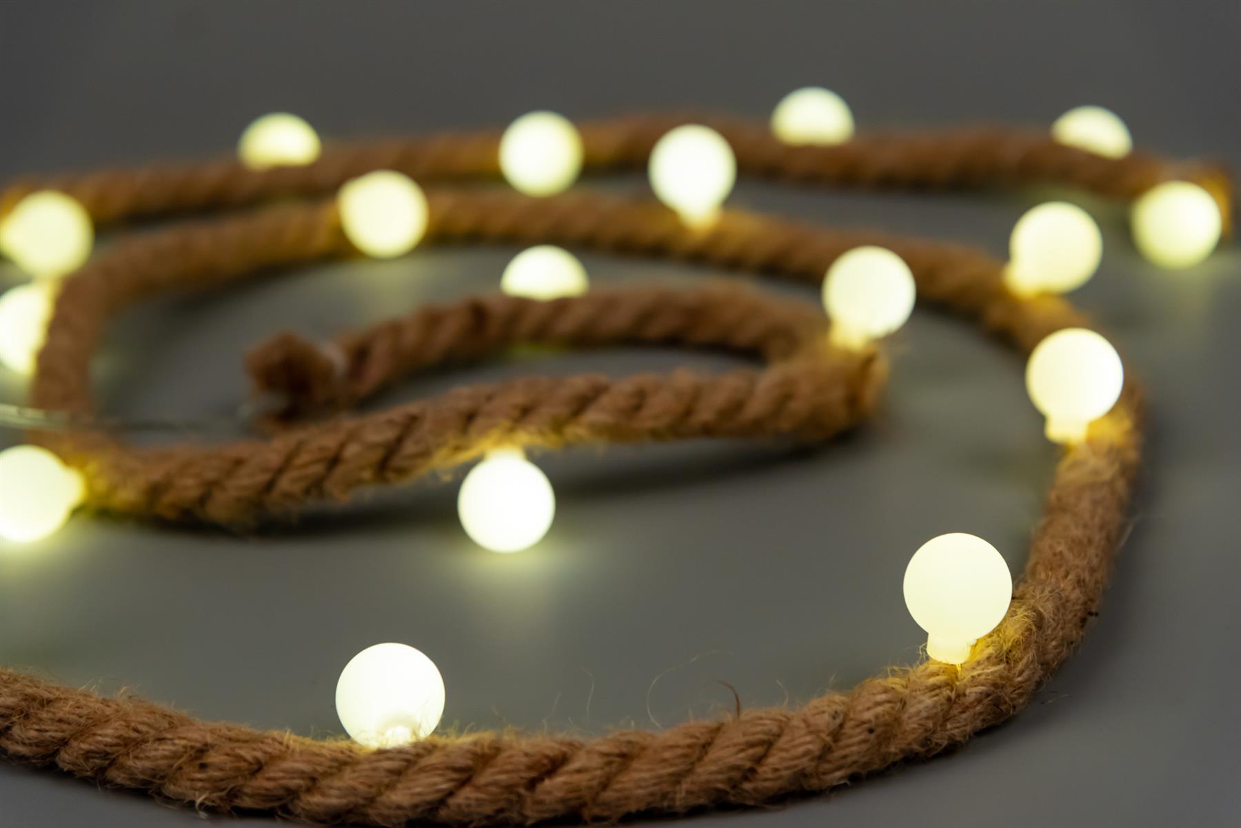 Christmas Rope Lights Silhouette Warm White LED Hemp Jute Wall Window Decoration - Picture 12 of 54