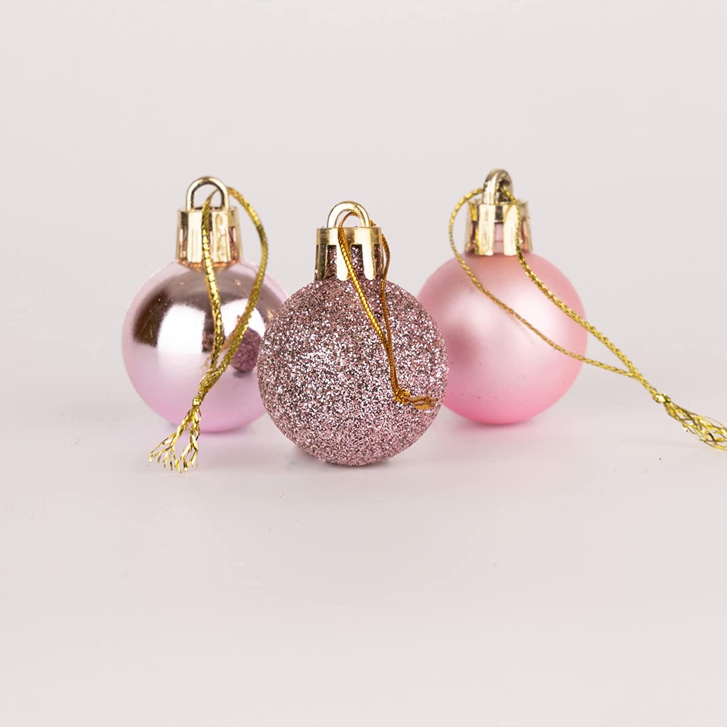 Christmas Baubles Tree Ornament Shiny Glitter Balls Xmas Hanging Decoration 30mm - Picture 63 of 109