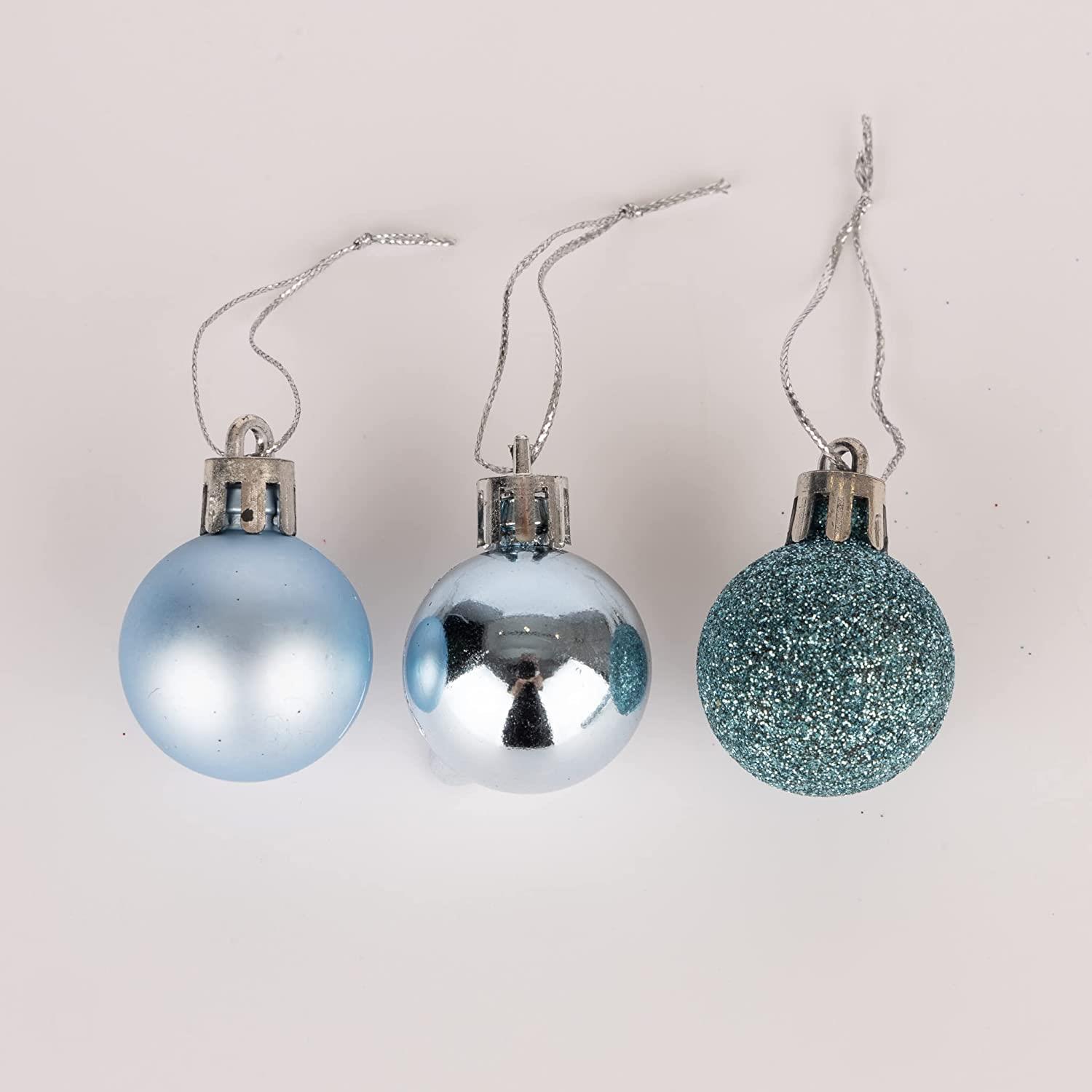 Christmas Baubles Tree Ornament Shiny Glitter Balls Xmas Hanging Decoration 30mm - Picture 51 of 109