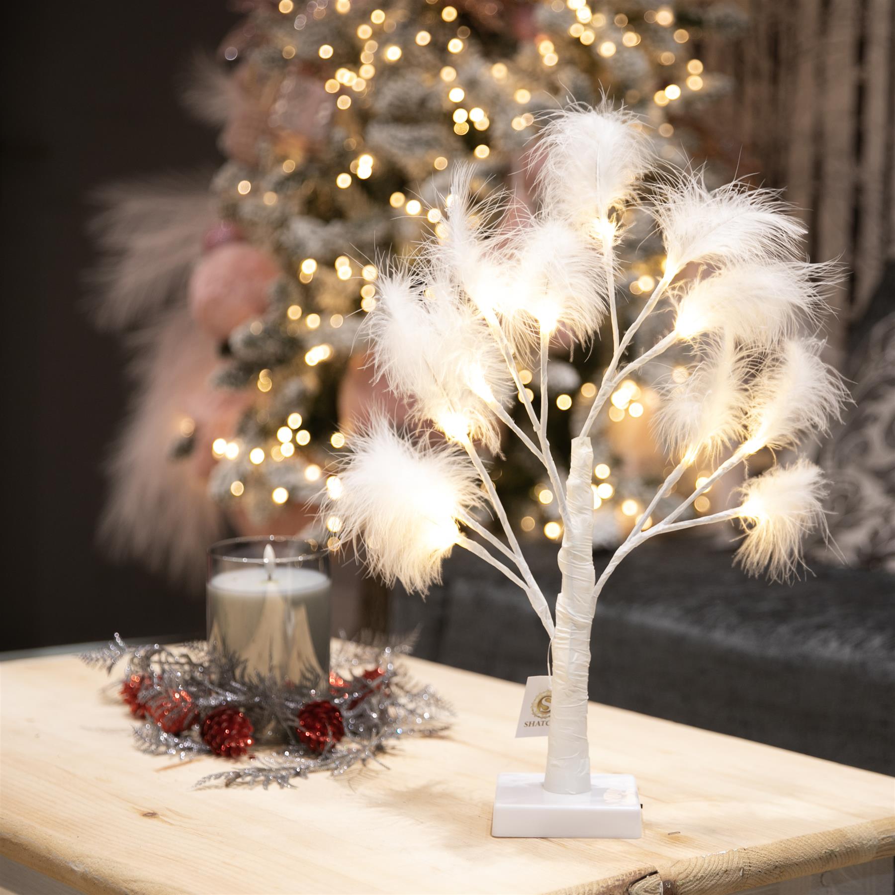 Artificial Pampas Tree Flower Christmas Table Decor Boho Wedding LED Lights B/O - Picture 67 of 73