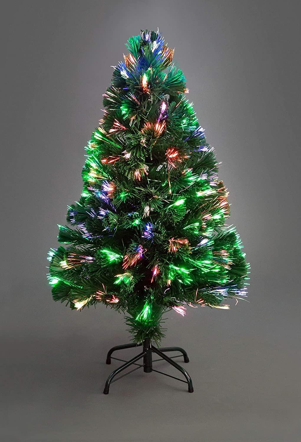Christmas Tree Pre-Lit Green Fiber Optic LED Light Xmas Home Festive Decor 2-7FT - Picture 56 of 65