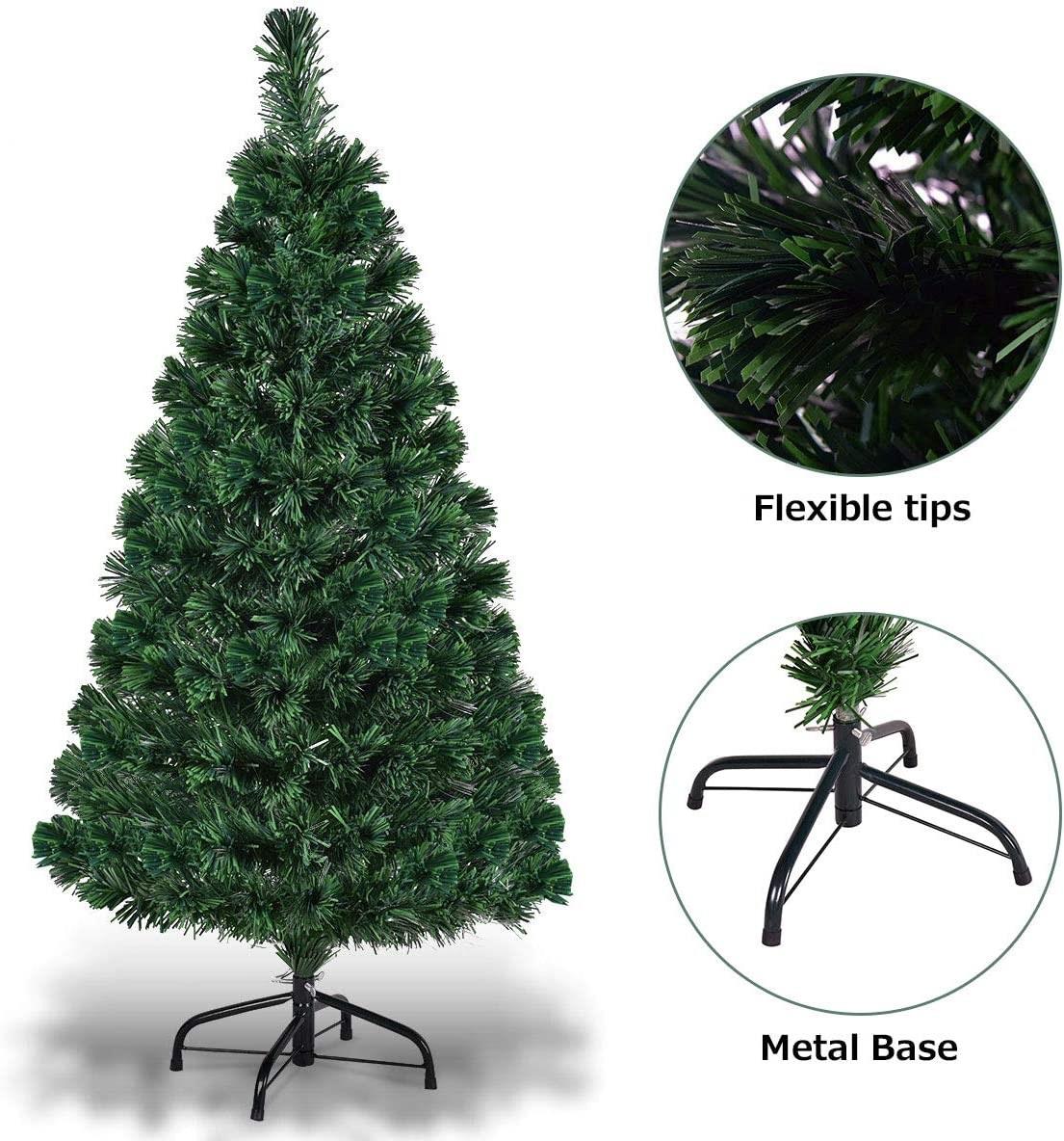 Christmas Tree Pre-Lit Green Fiber Optic LED Light Xmas Home Festive Decor 2-7FT - Picture 17 of 65