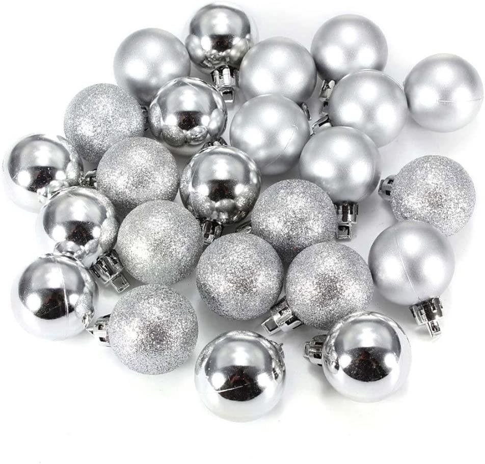 Christmas Baubles Tree Ornament Shiny Glitter Balls Xmas Hanging Decoration 30mm - Picture 93 of 109