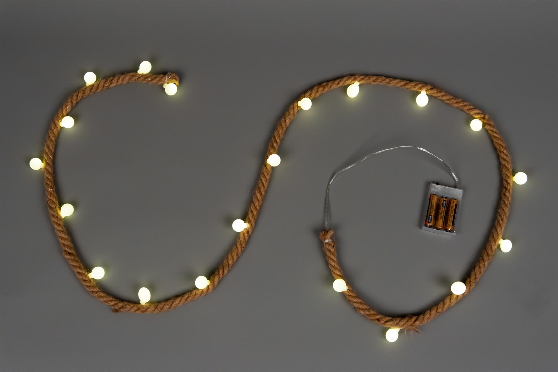 Christmas Rope Lights Silhouette Warm White LED Hemp Jute Wall Window Decoration - Picture 6 of 54