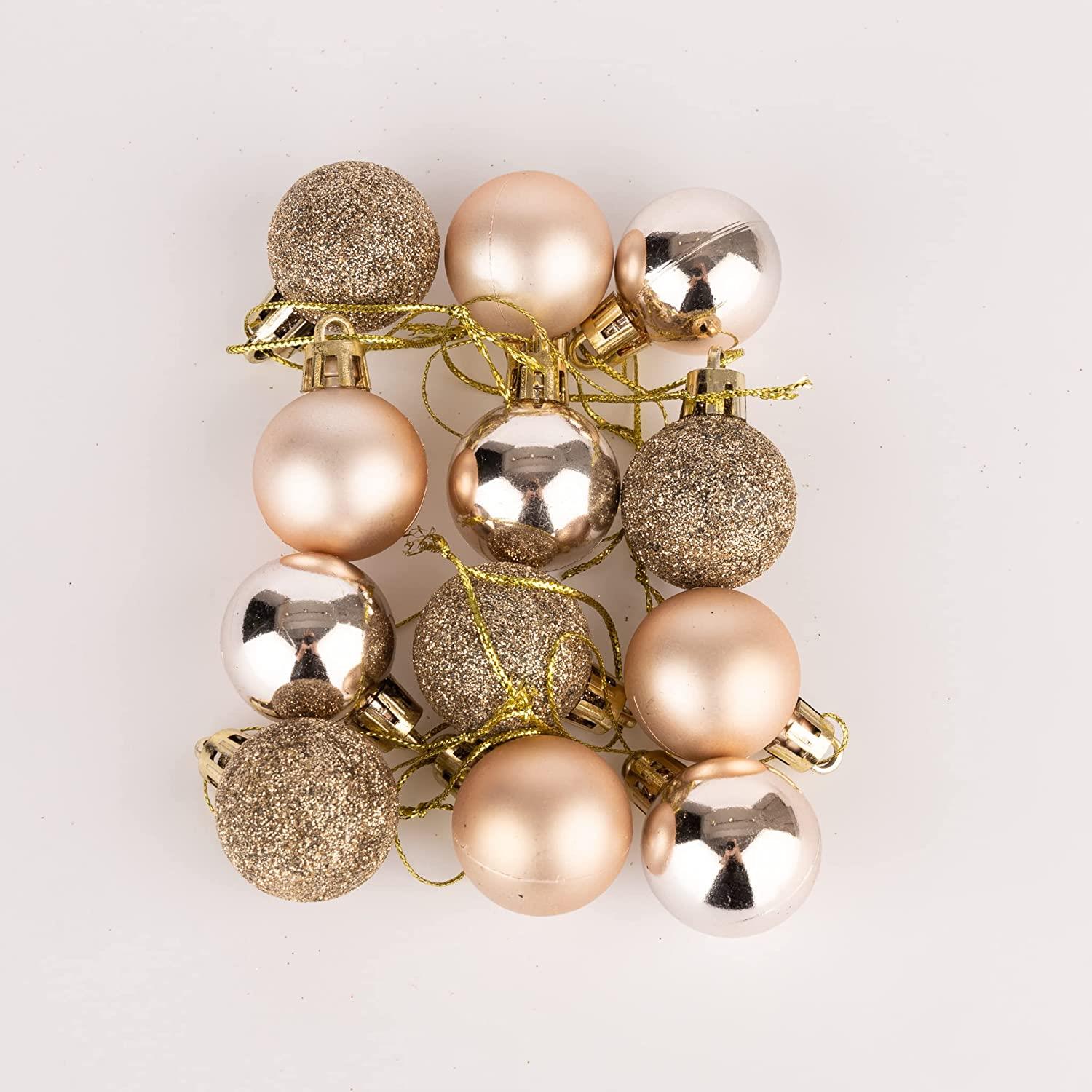 Christmas Baubles Tree Ornament Shiny Glitter Balls Xmas Hanging Decoration 30mm - Picture 20 of 109