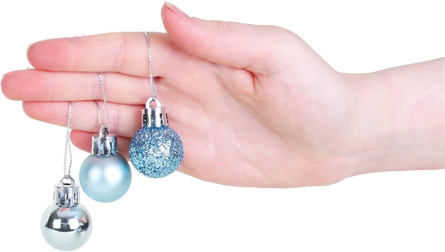 Christmas Baubles Tree Ornament Shiny Glitter Balls Xmas Hanging Decoration 30mm - Picture 54 of 109