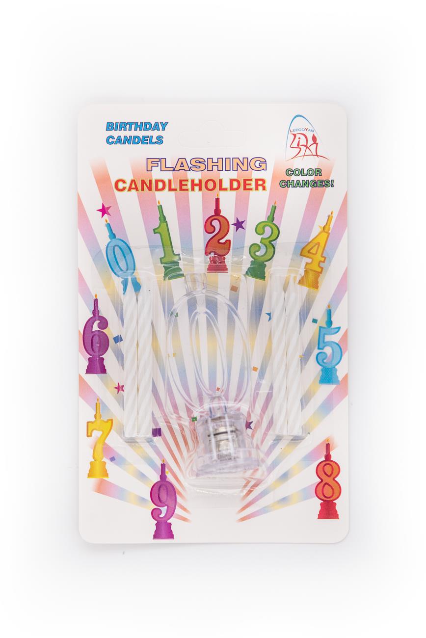 Number 0-9 LED Flashing Candle Holders Birthday Anniversary All Age Cake Toppers - Picture 5 of 41