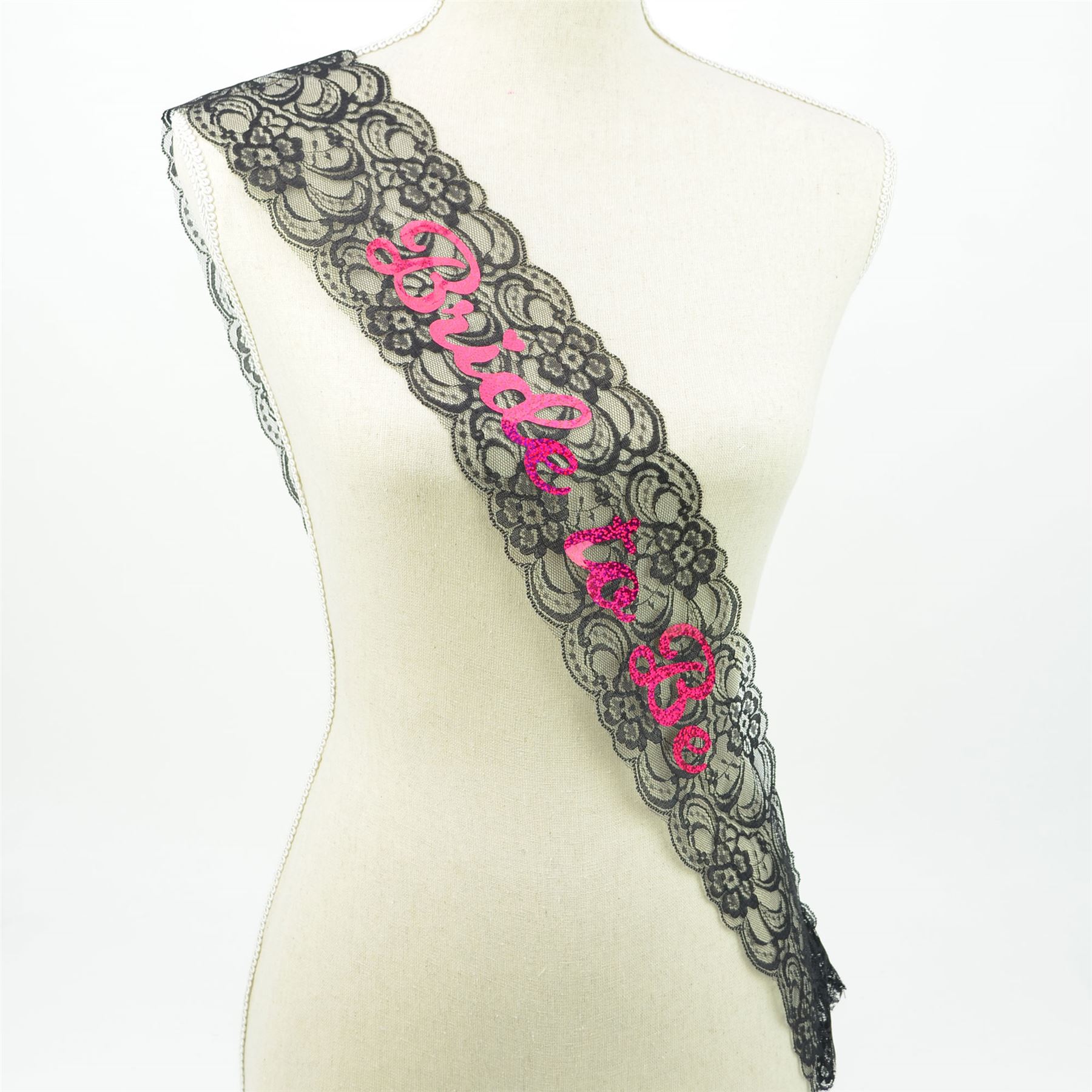 White Lace Sash Girls/' Night Out Hen Party Fancy Dress Accessary