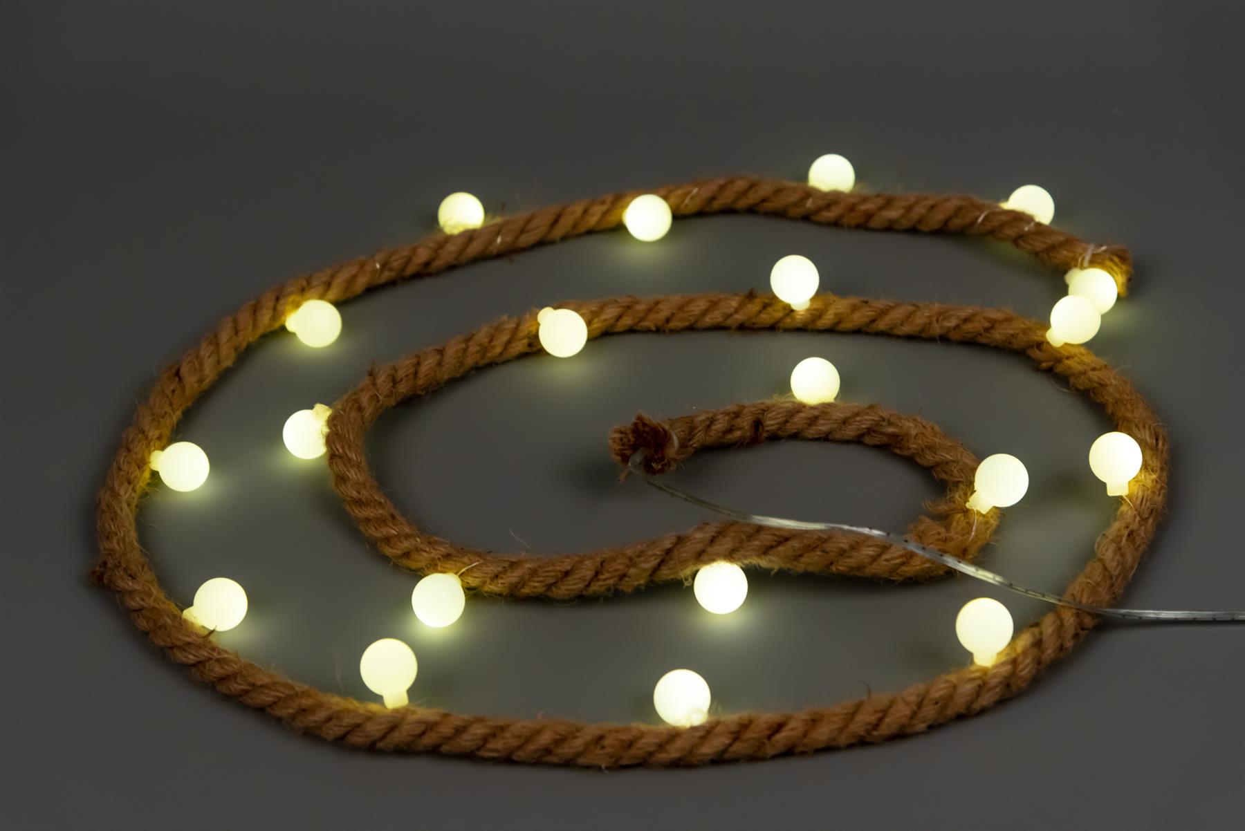 Christmas Rope Lights Silhouette Warm White LED Hemp Jute Wall Window Decoration - Picture 7 of 54