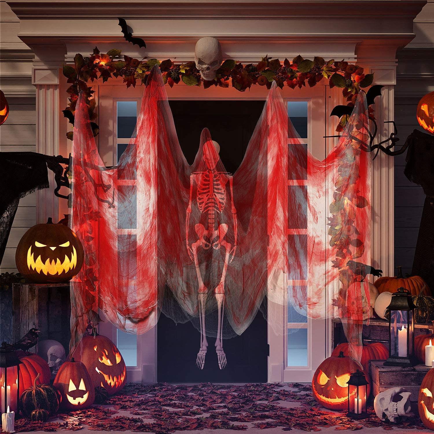 Halloween Creepy Table Cover Blood-Stained Cloth Fabric Scary Hunted House Decor - Picture 18 of 45