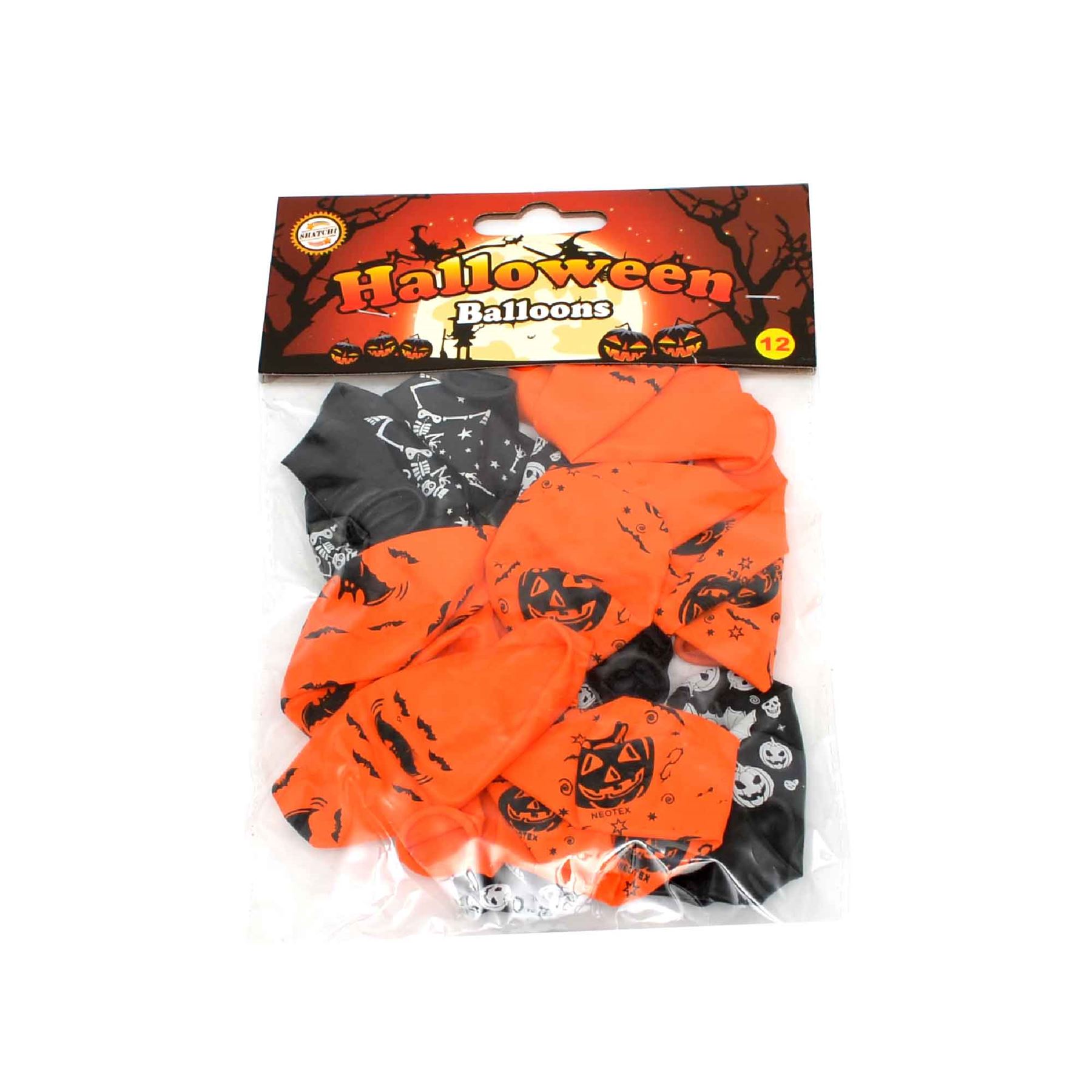 Orange Black Balloons Halloween Trick & Trick Scary Spooky Horror Party Decor - Picture 10 of 16