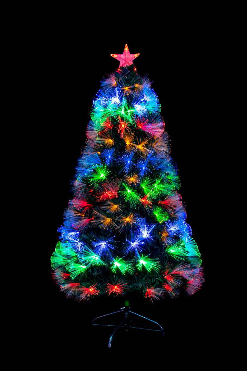 Christmas Tree Pre-Lit Fiber Optic Pine LED Light Xmas Decor Galactic Star 2-6FT - Picture 48 of 57