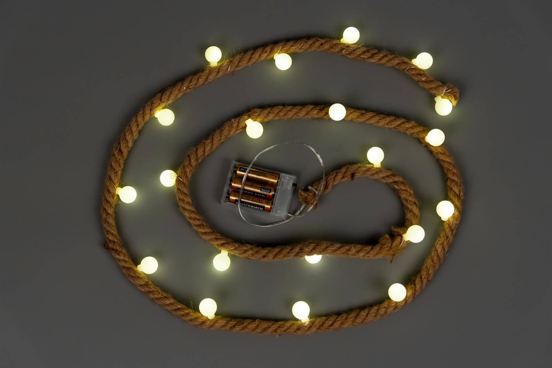 Christmas Rope Lights Silhouette Warm White LED Hemp Jute Wall Window Decoration - Picture 5 of 54