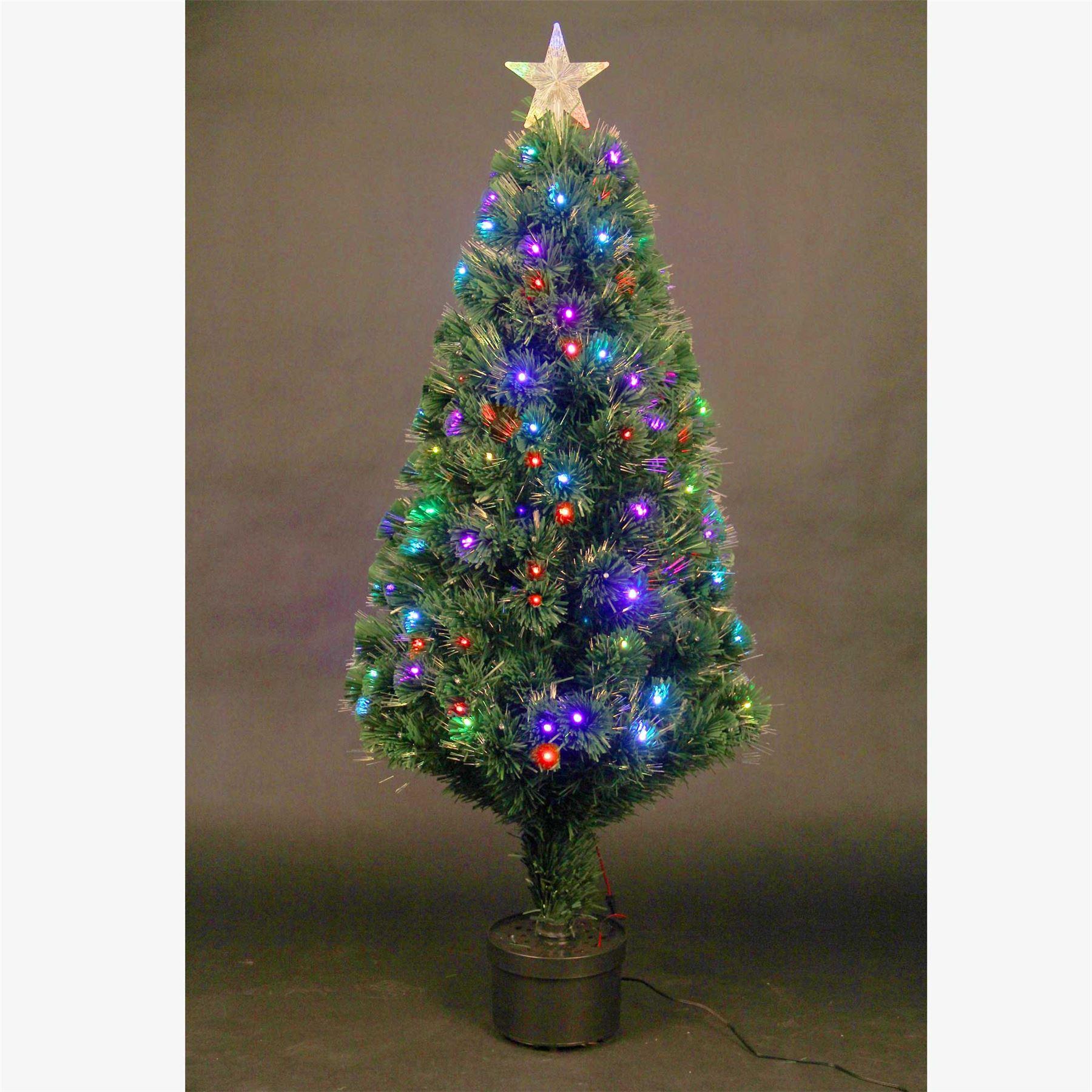 Christmas Tree Pre-Lit Green Fiber Optic LED Light Xmas Home Festive Decor 2-6FT - Picture 12 of 43